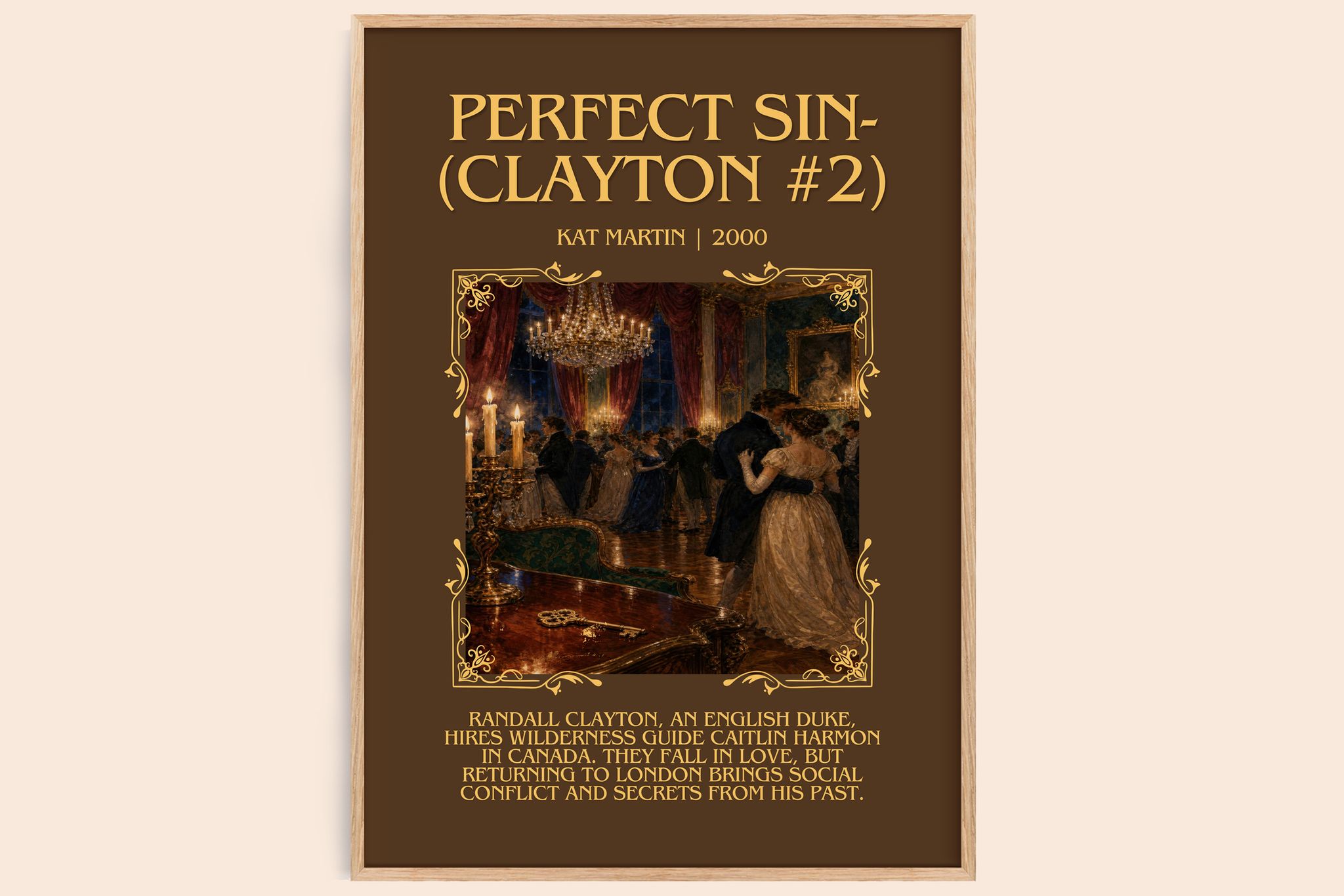 Perfect Sin- (Clayton #2) Minimalist Book Poster by Kat Martin