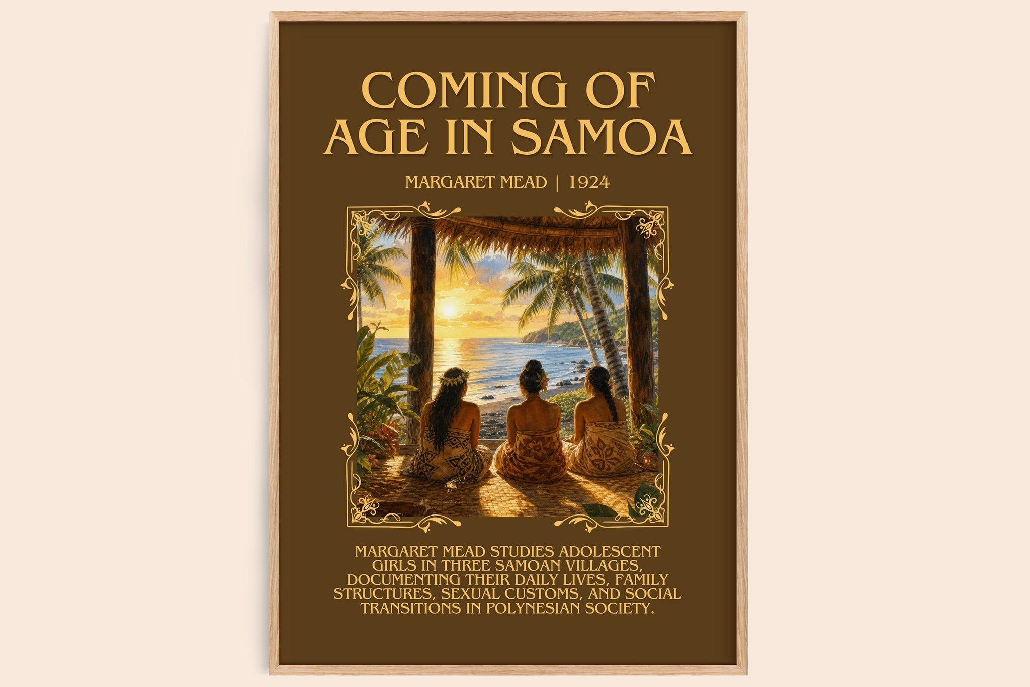 Coming of age in Samoa Minimalist Book Poster by Margaret Mead
