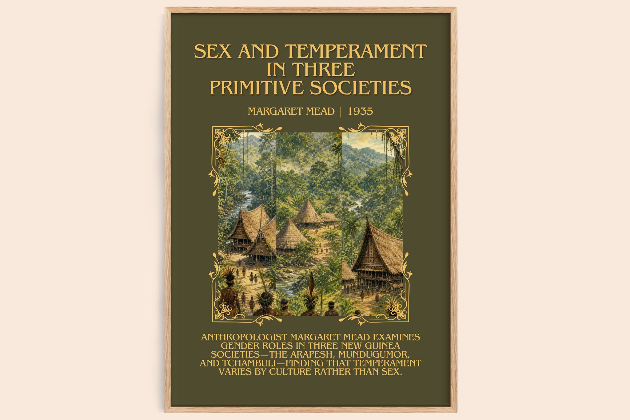 Sex and temperament in three primitive societies Minimalist Book Poster by Margaret Mead