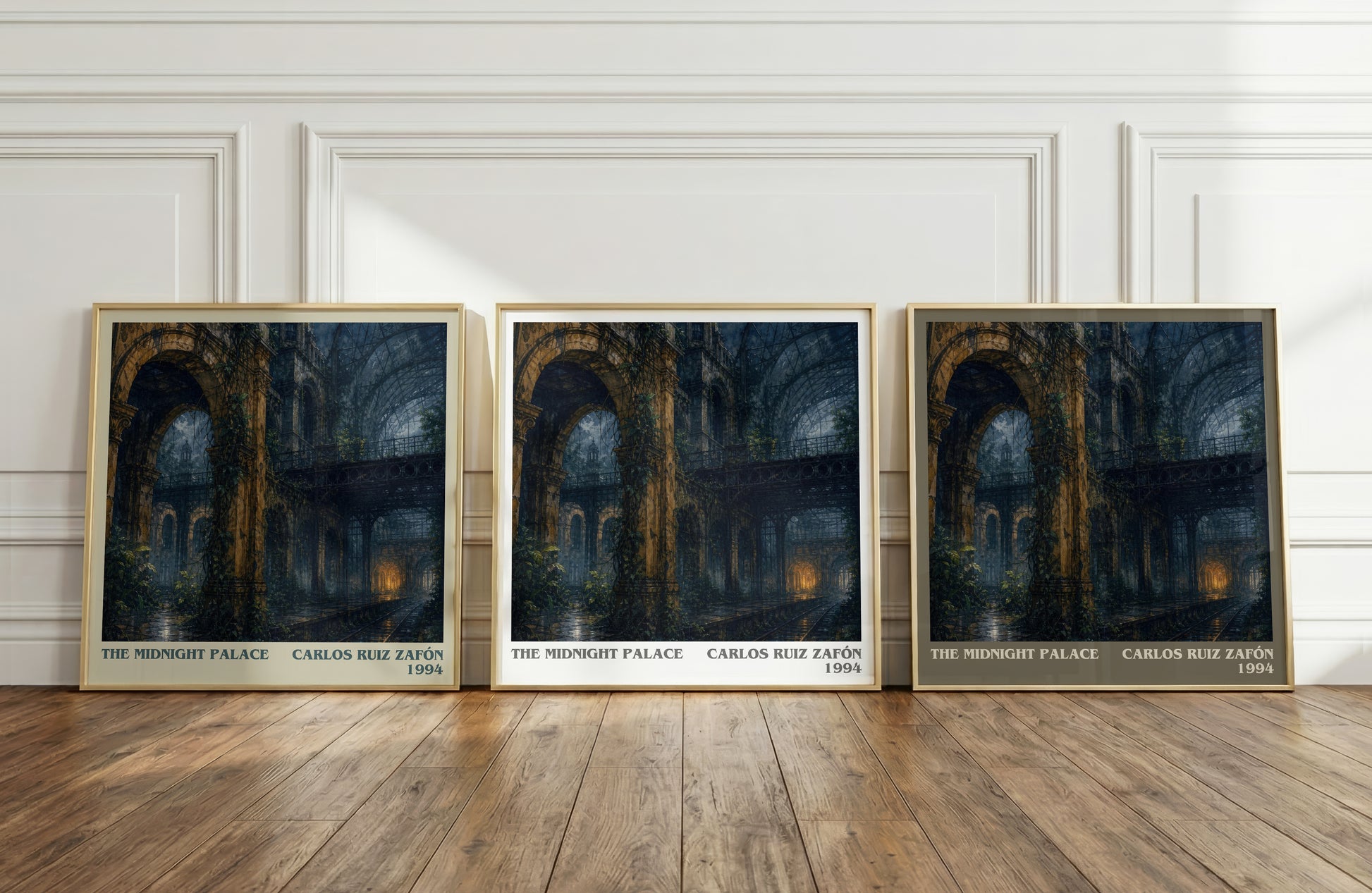 The Midnight Palace literary art print colour and style options – Carlos Ruiz Zafón book art