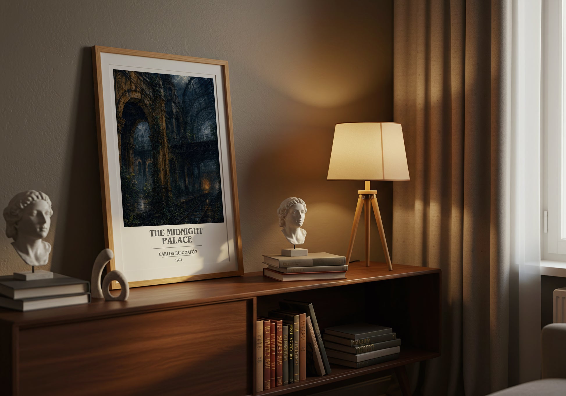 The Midnight Palace book cover book poster framed on wall – young adult wall art