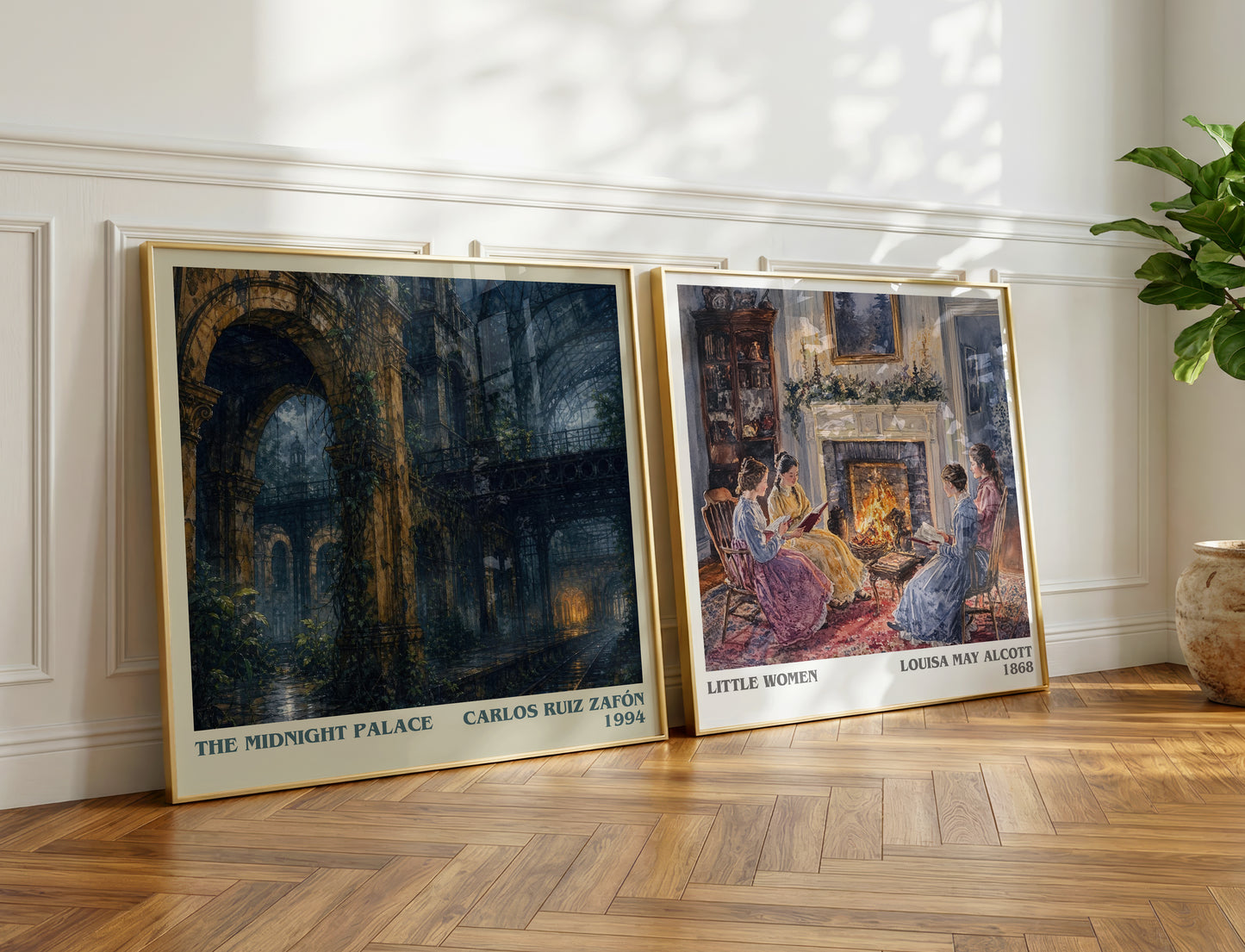 The Midnight Palace literary print on bookshelf – Carlos Ruiz Zafón fan gift