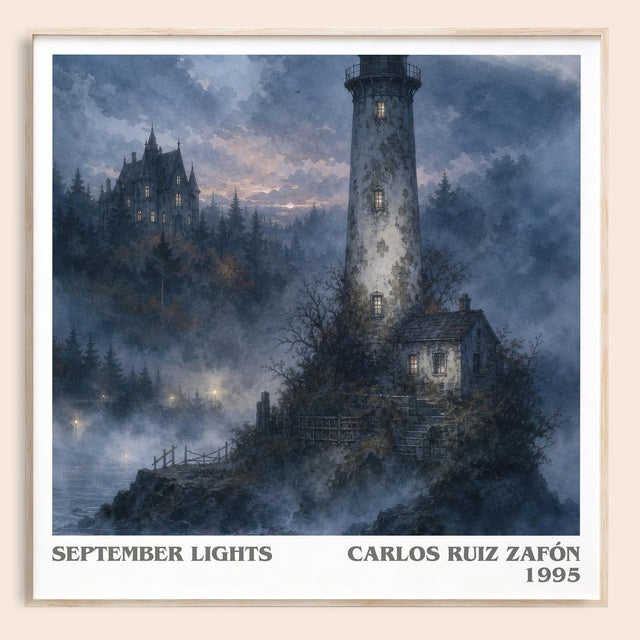 September Lights Literary Art Print by Carlos Ruiz Zafón