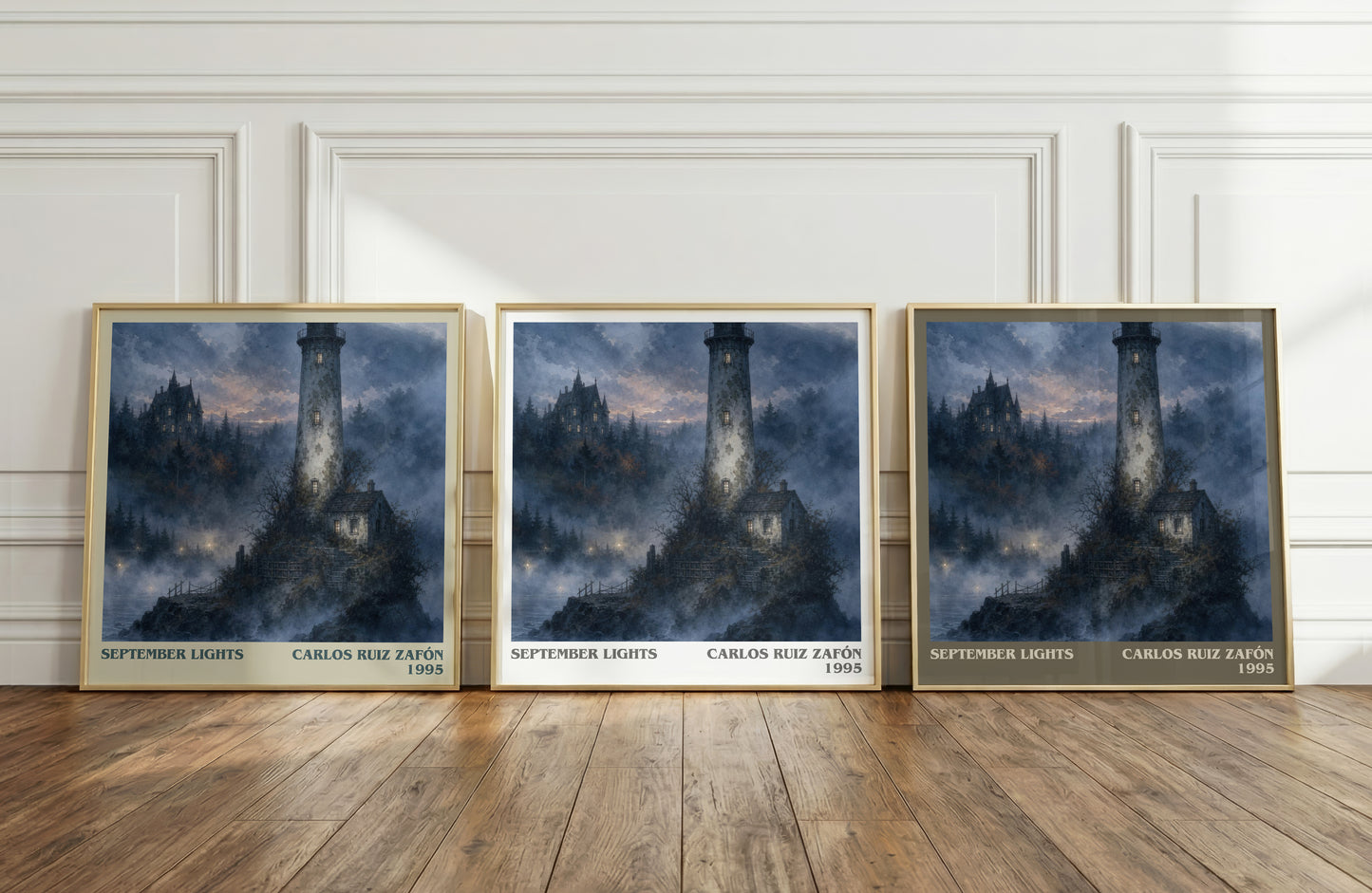 September Lights literary art print colour and style options – Carlos Ruiz Zafón book art