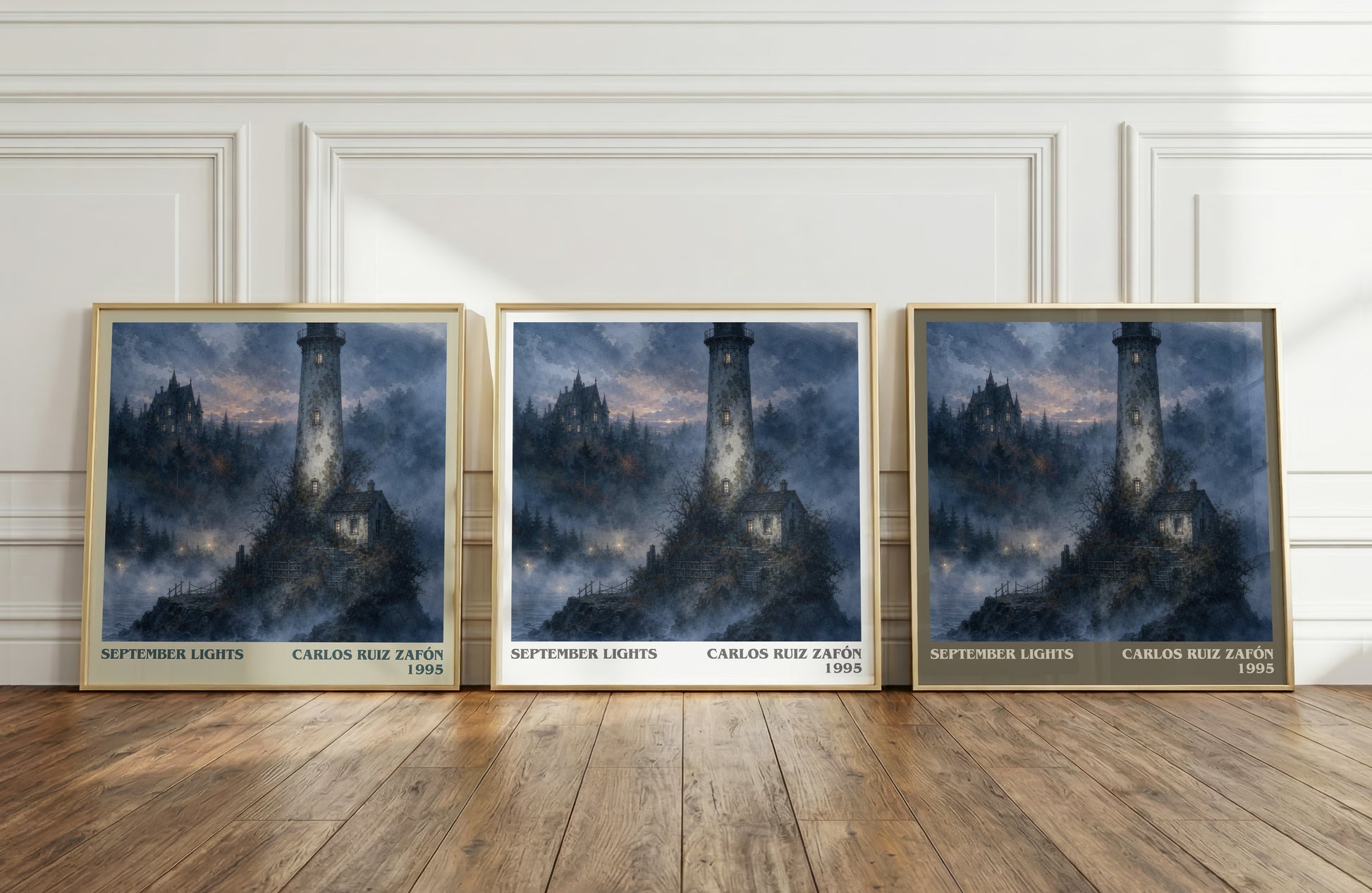 September Lights literary art print colour and style options – Carlos Ruiz Zafón book art