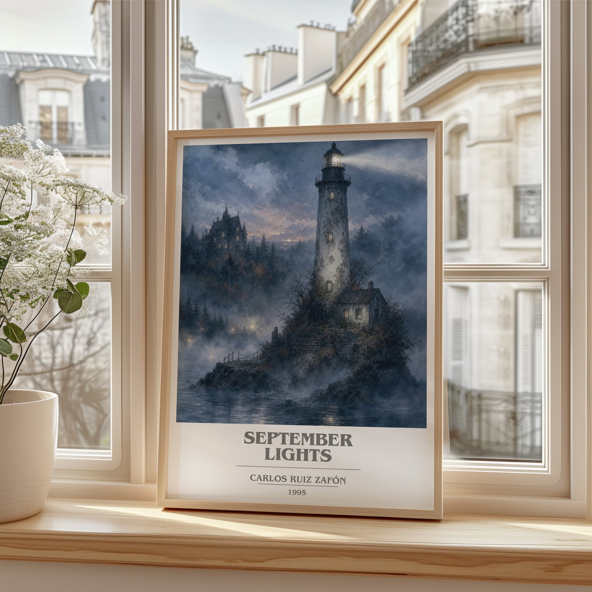 September Lights book cover poster colour and style options – Carlos Ruiz Zafón book art