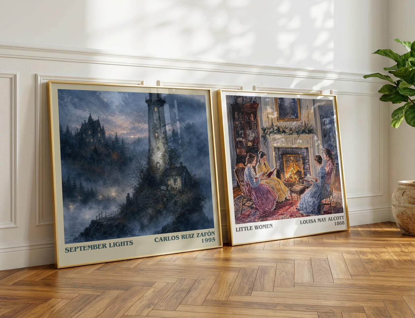 September Lights literary print on bookshelf – Carlos Ruiz Zafón fan gift