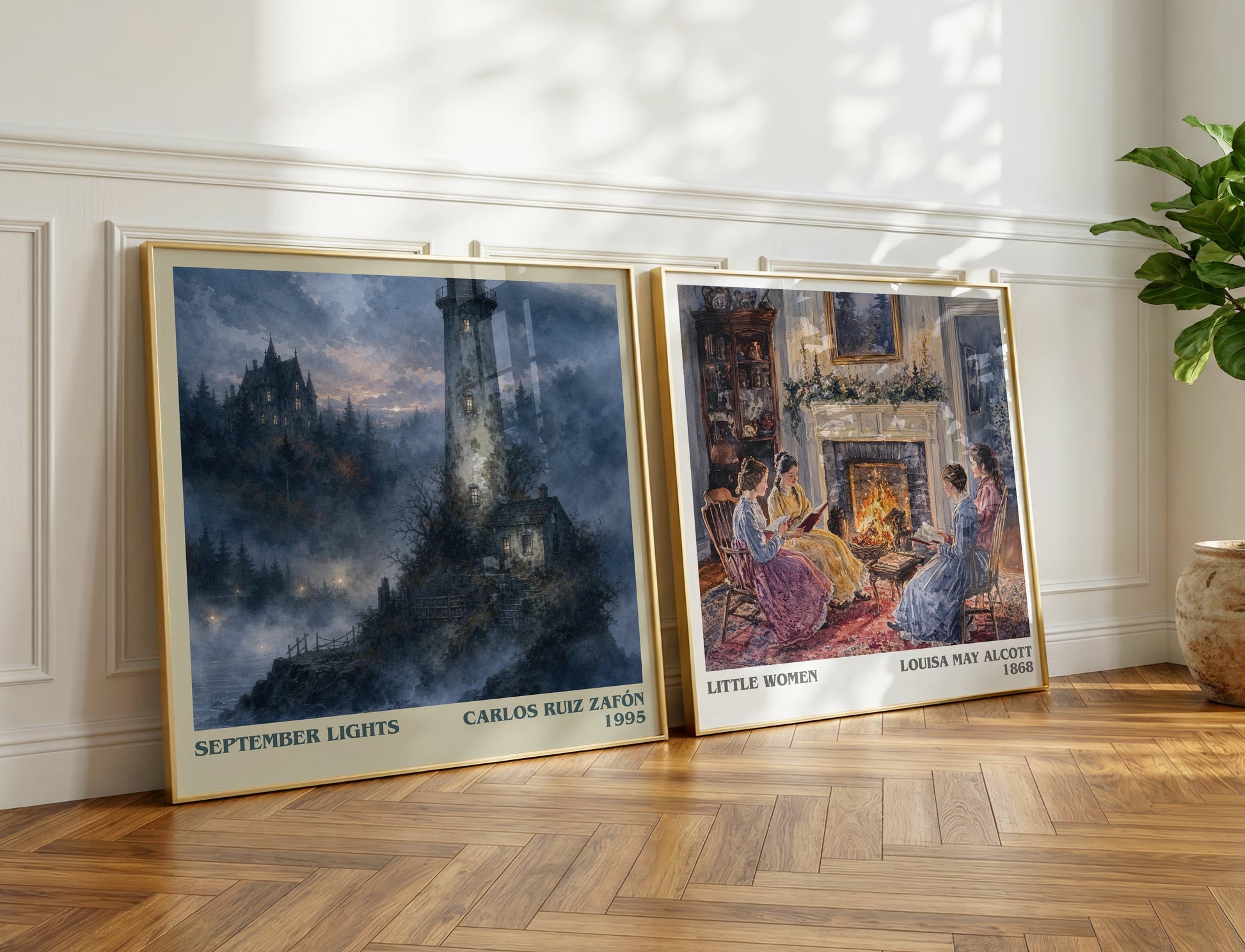 September Lights literary print on bookshelf – Carlos Ruiz Zafón fan gift