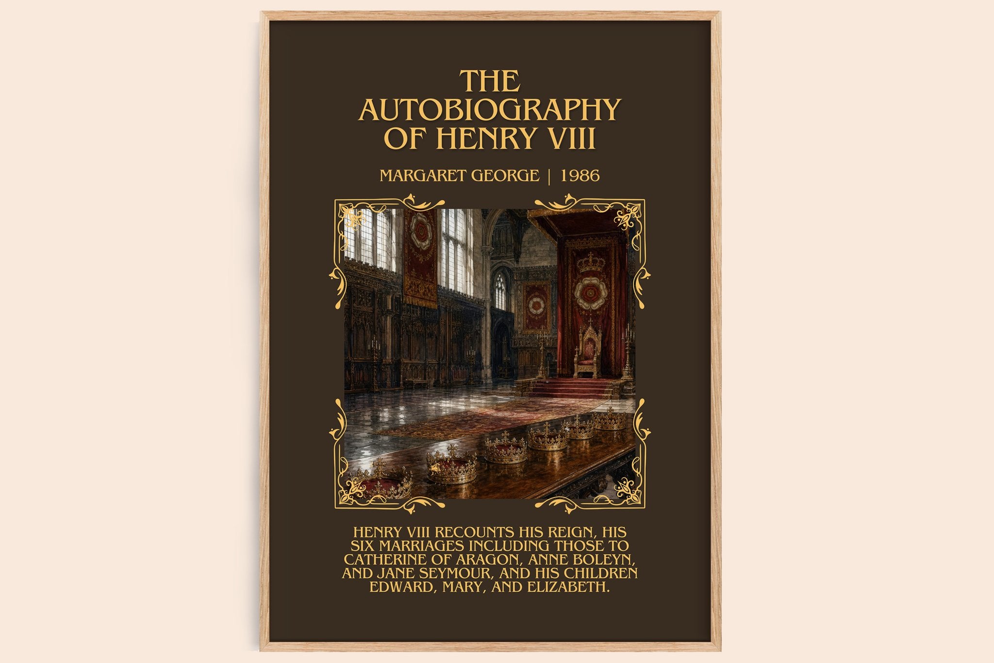 autobiography of Henry VIII Minimalist Book Poster by Margaret George