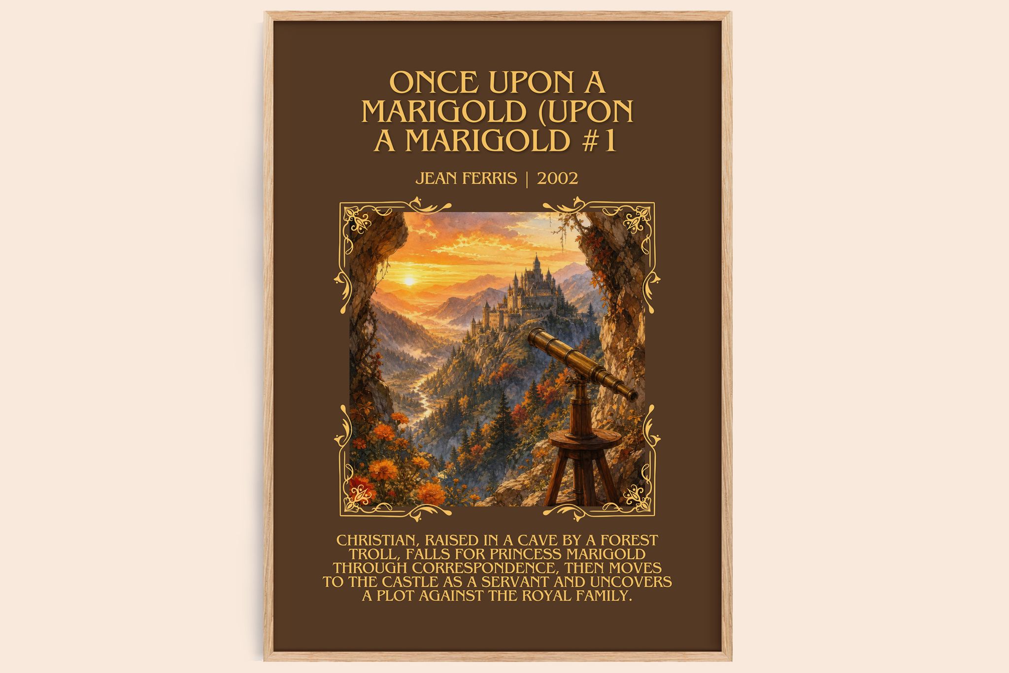 Once Upon A Marigold (Upon a Marigold #1 Minimalist Book Poster by Jean Ferris