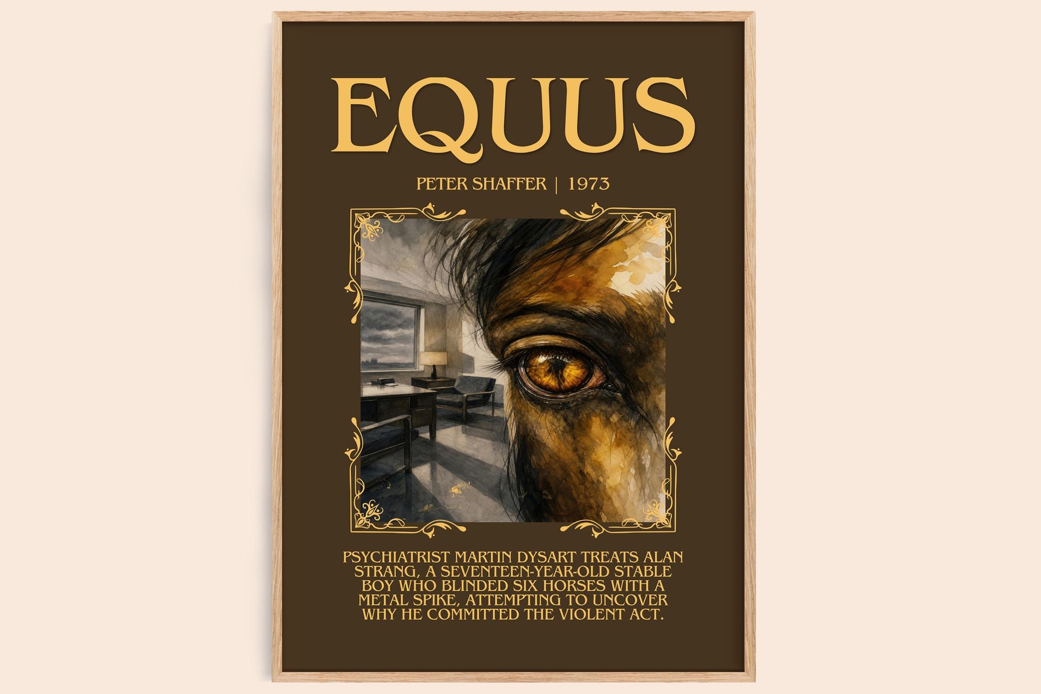 Equus Minimalist Book Poster by Peter Shaffer