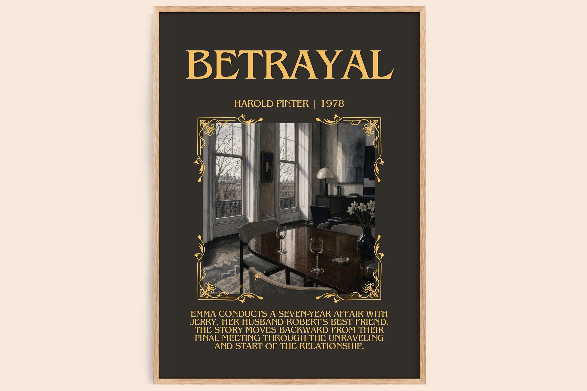 Betrayal Minimalist Book Poster by Harold Pinter