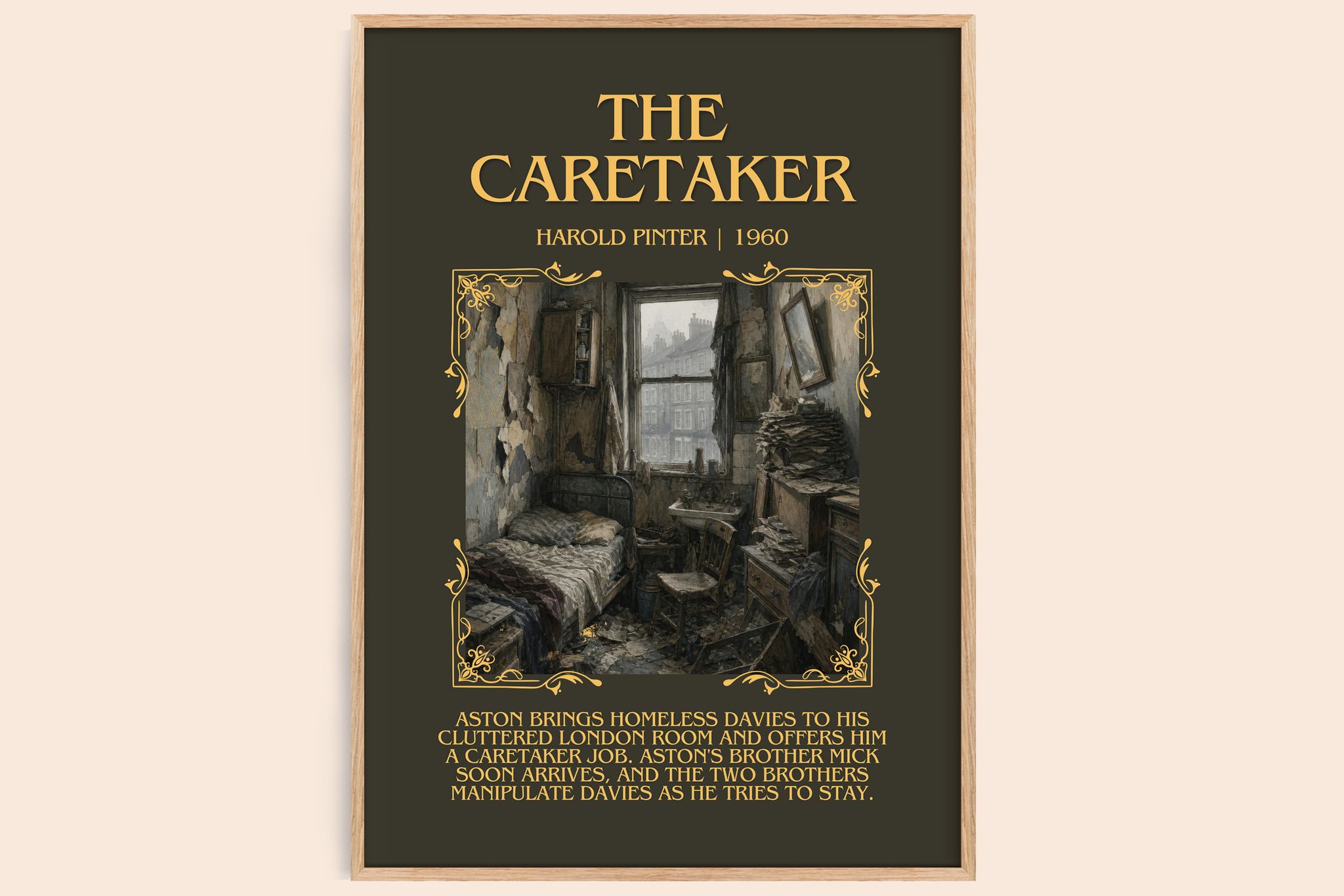 The caretaker Minimalist Book Poster by Harold Pinter