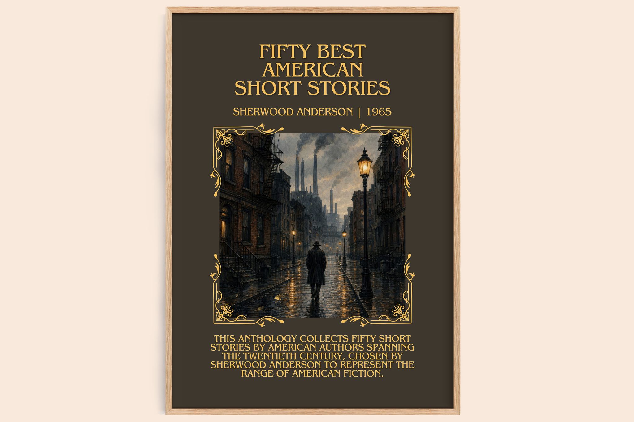Fifty Best American Short Stories Minimalist Book Poster by Sherwood Anderson