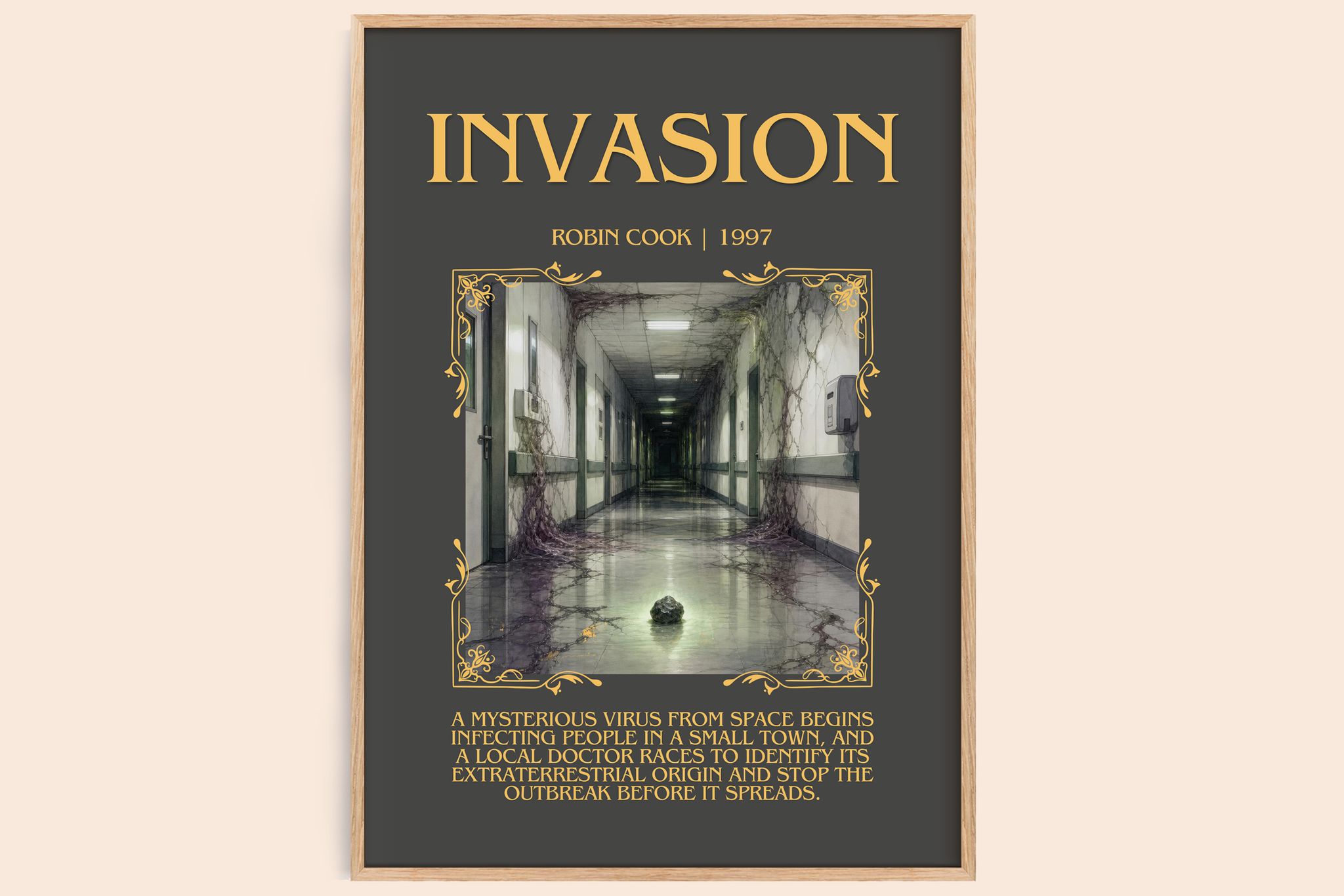 Invasion Minimalist Book Poster by Robin Cook