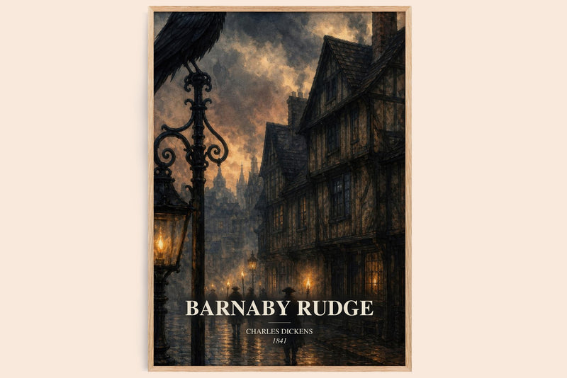 Barnaby Rudge watercolour book poster by Charles Dickens – framed literary art print