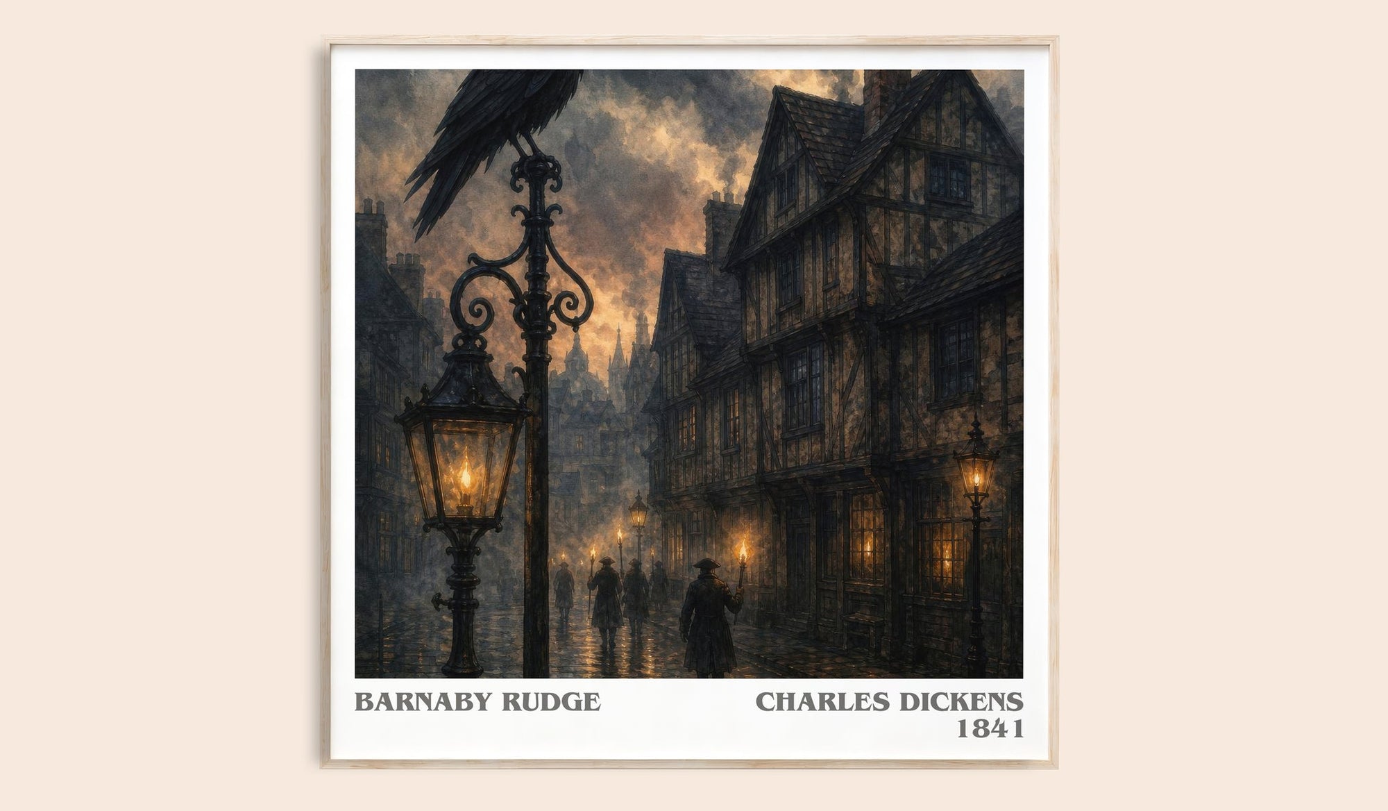 Barnaby Rudge literary book poster by Charles Dickens – framed literary art print