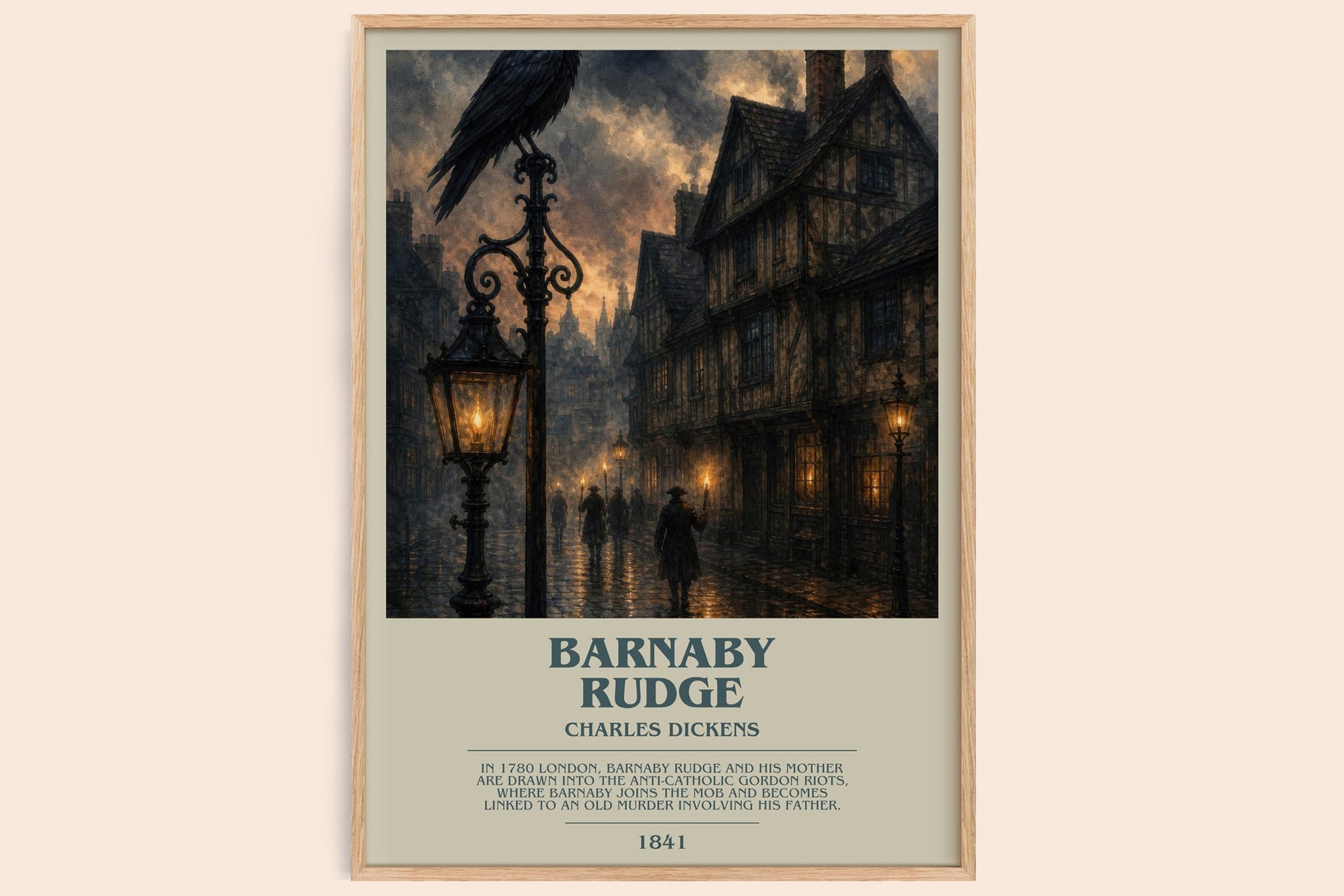 Barnaby Rudge bookish book poster by Charles Dickens – framed literary art print