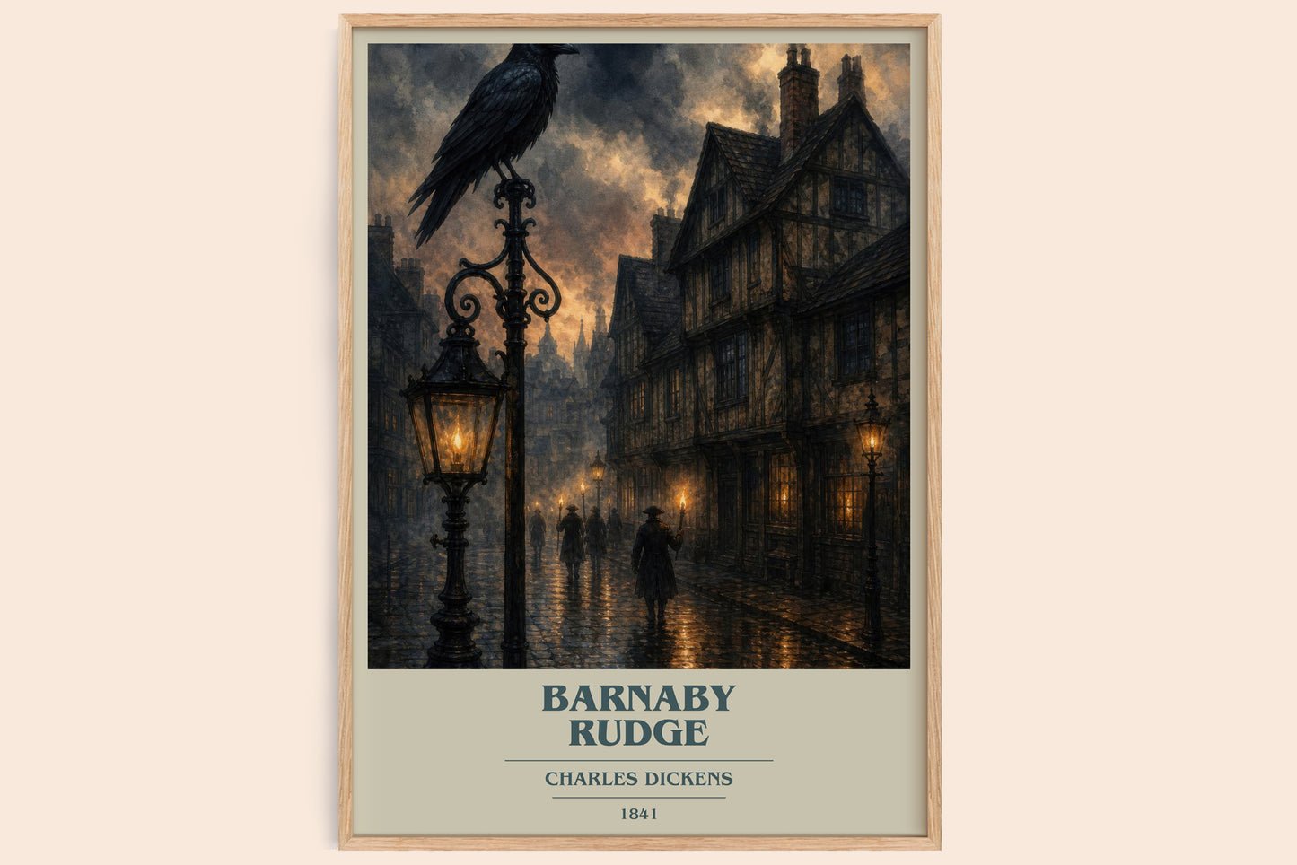 Barnaby Rudge book cover book poster by Charles Dickens – framed literary art print