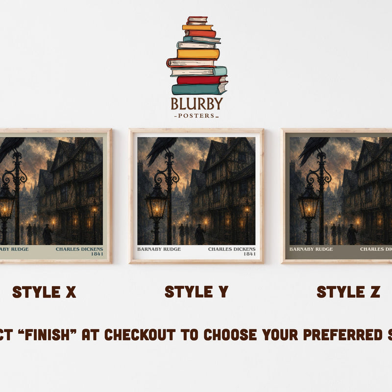 Barnaby Rudge literary print in frame leaning in hallway – historical fiction wall art