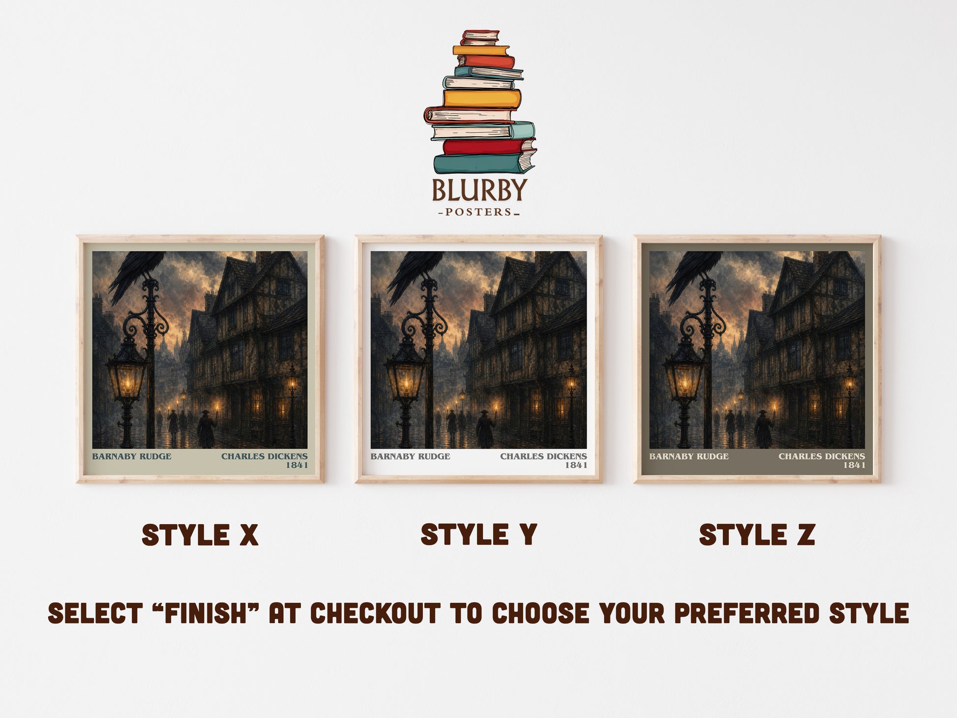 Barnaby Rudge literary print in frame leaning in hallway – historical fiction wall art