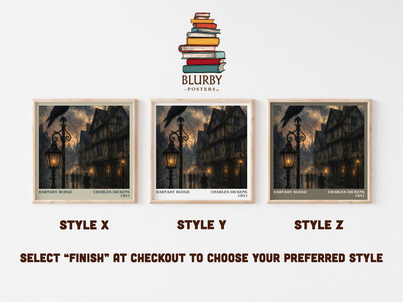 Barnaby Rudge literary print in frame leaning in hallway – historical fiction wall art