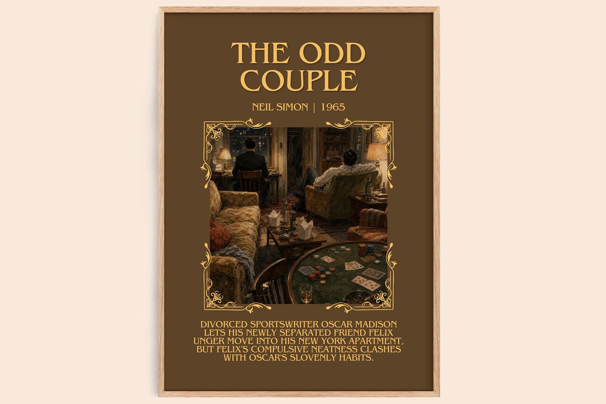 The odd couple Minimalist Book Poster by Neil Simon