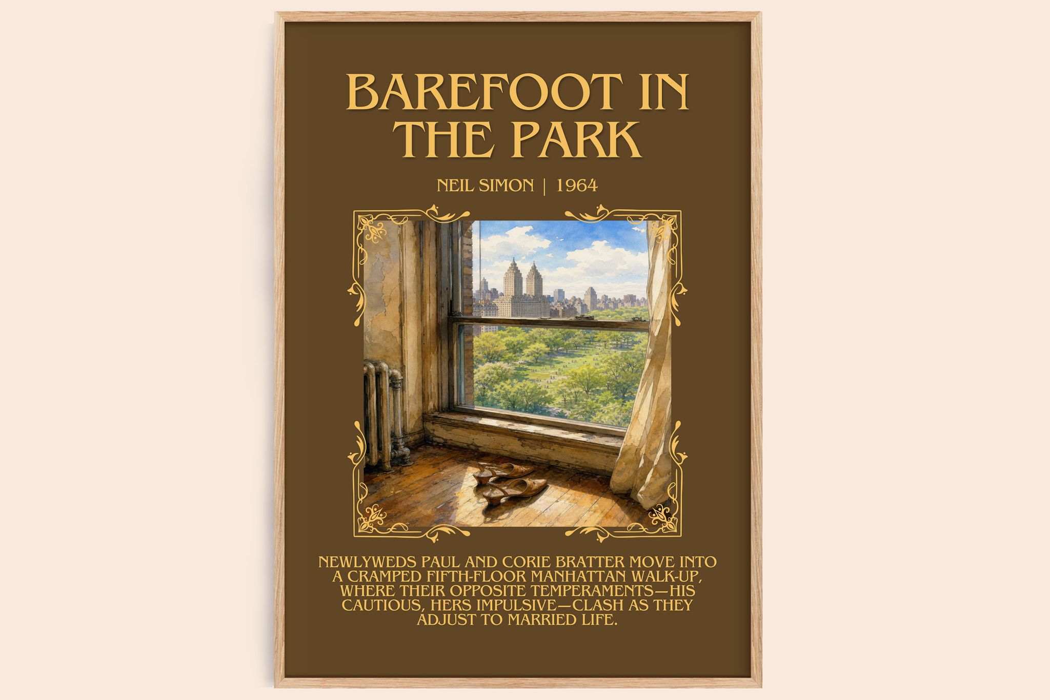 Barefoot in the park Minimalist Book Poster by Neil Simon