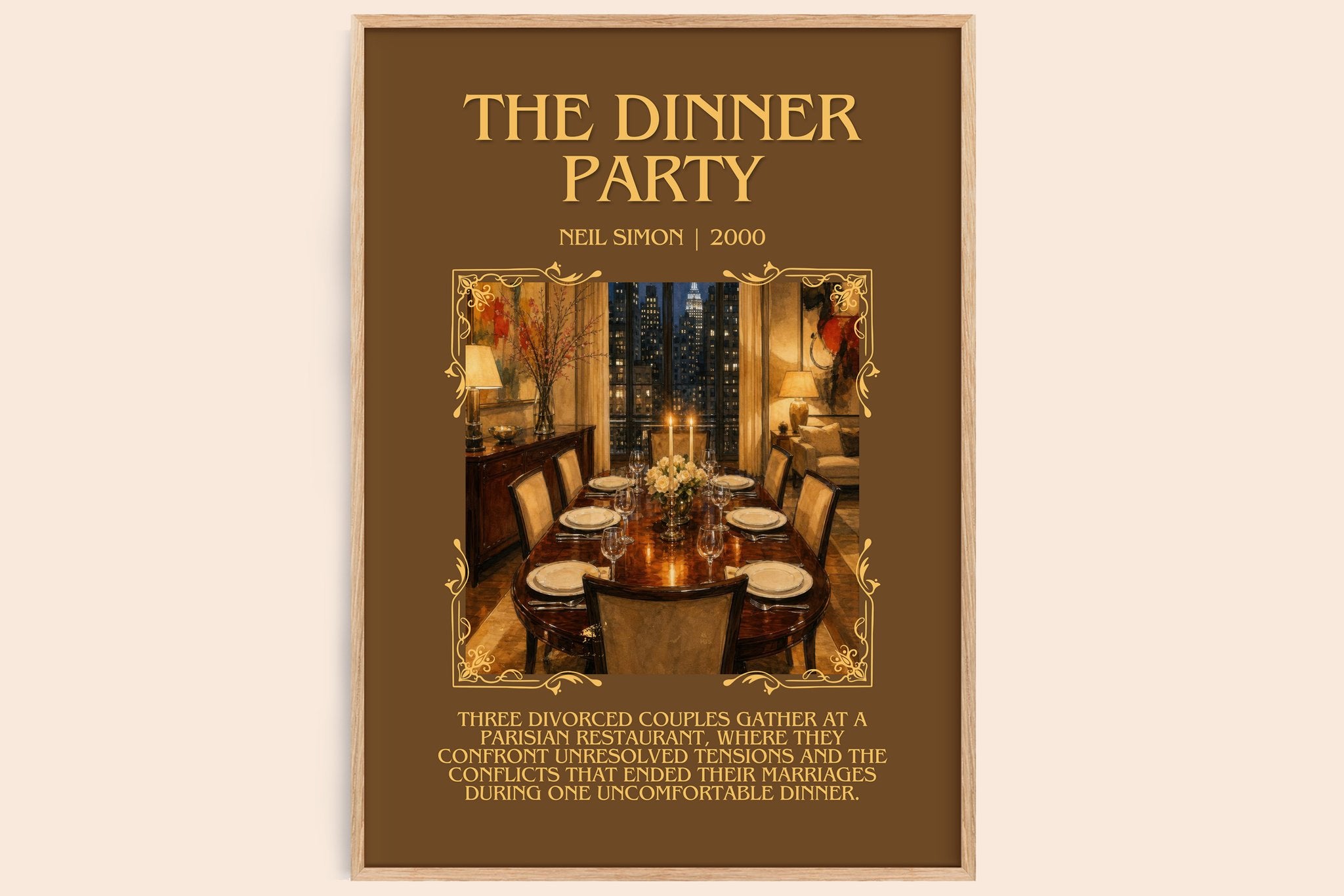 The Dinner Party Minimalist Book Poster by Neil Simon