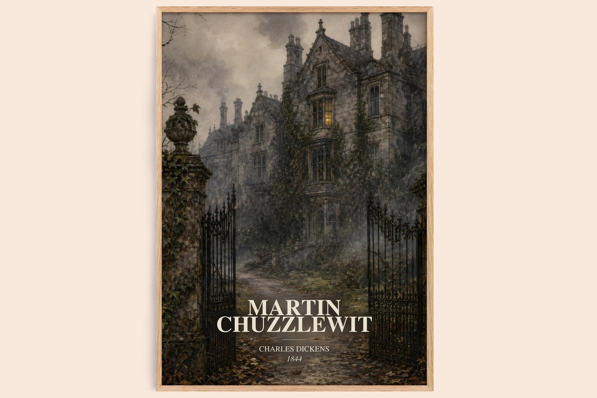 Martin Chuzzlewit watercolour book poster by Charles Dickens – framed literary art print
