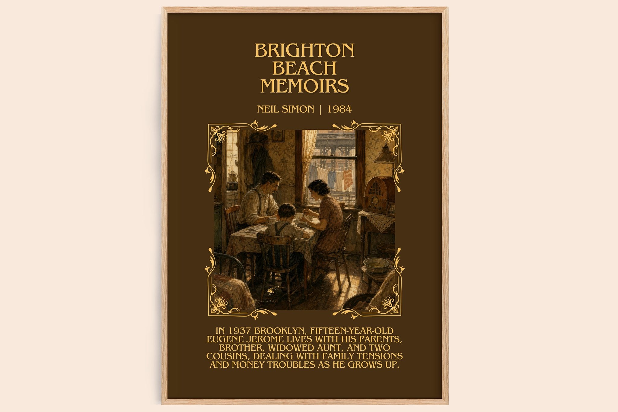 Brighton Beach memoirs Minimalist Book Poster by Neil Simon
