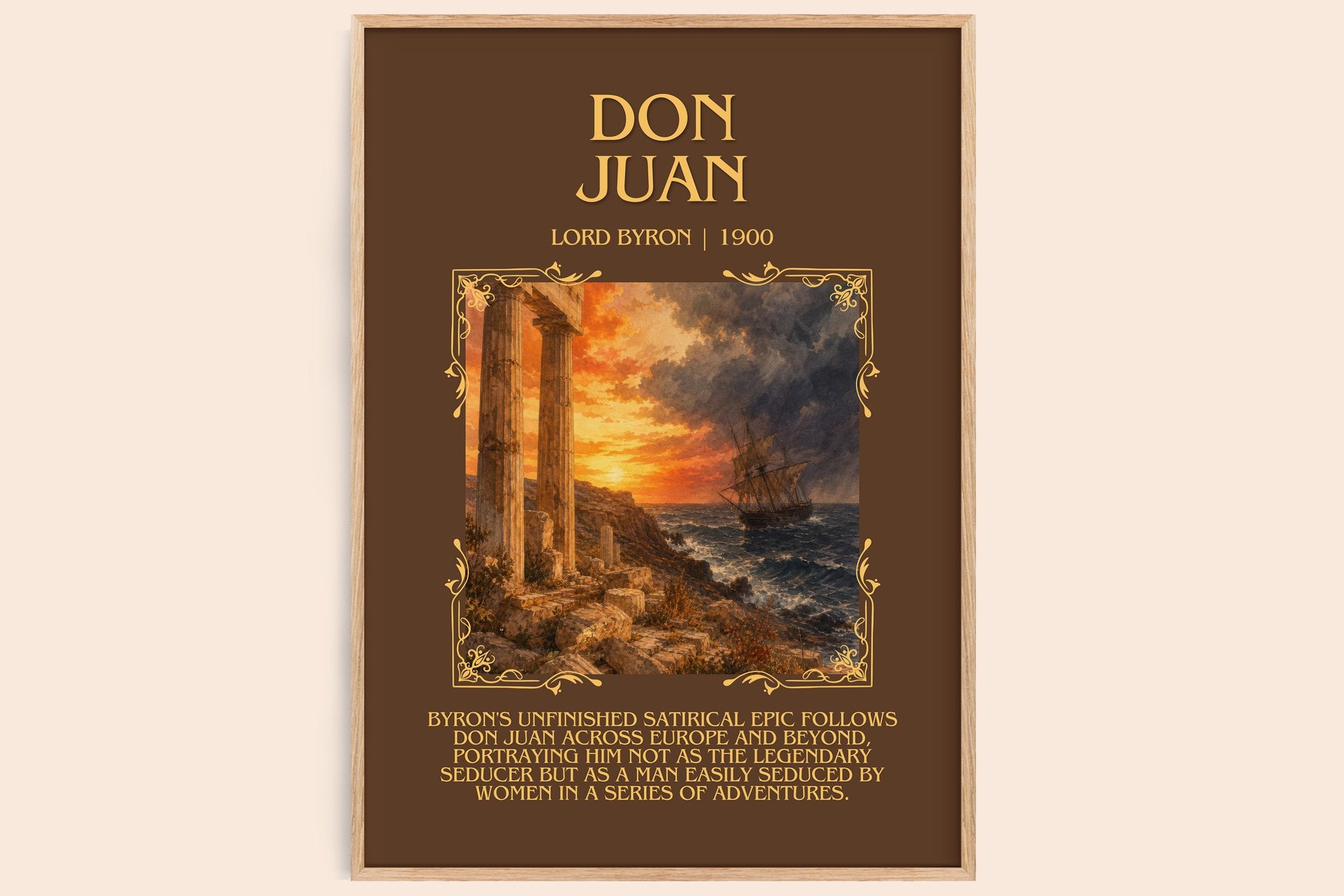 Don Juan Minimalist Book Poster by Lord Byron