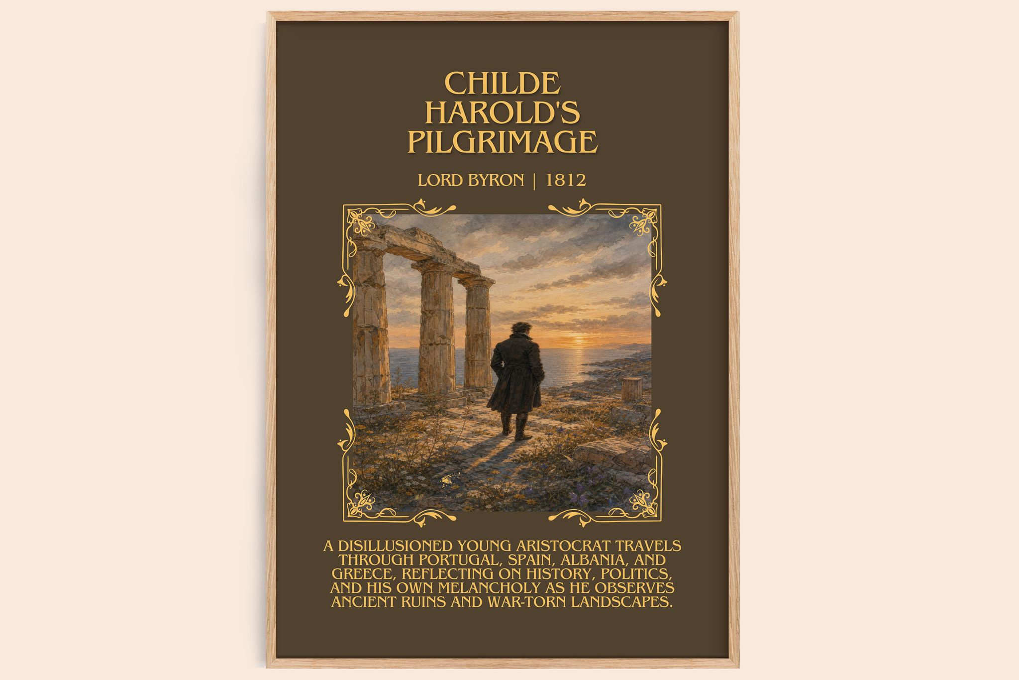 Childe Harold's pilgrimage Minimalist Book Poster by Lord Byron