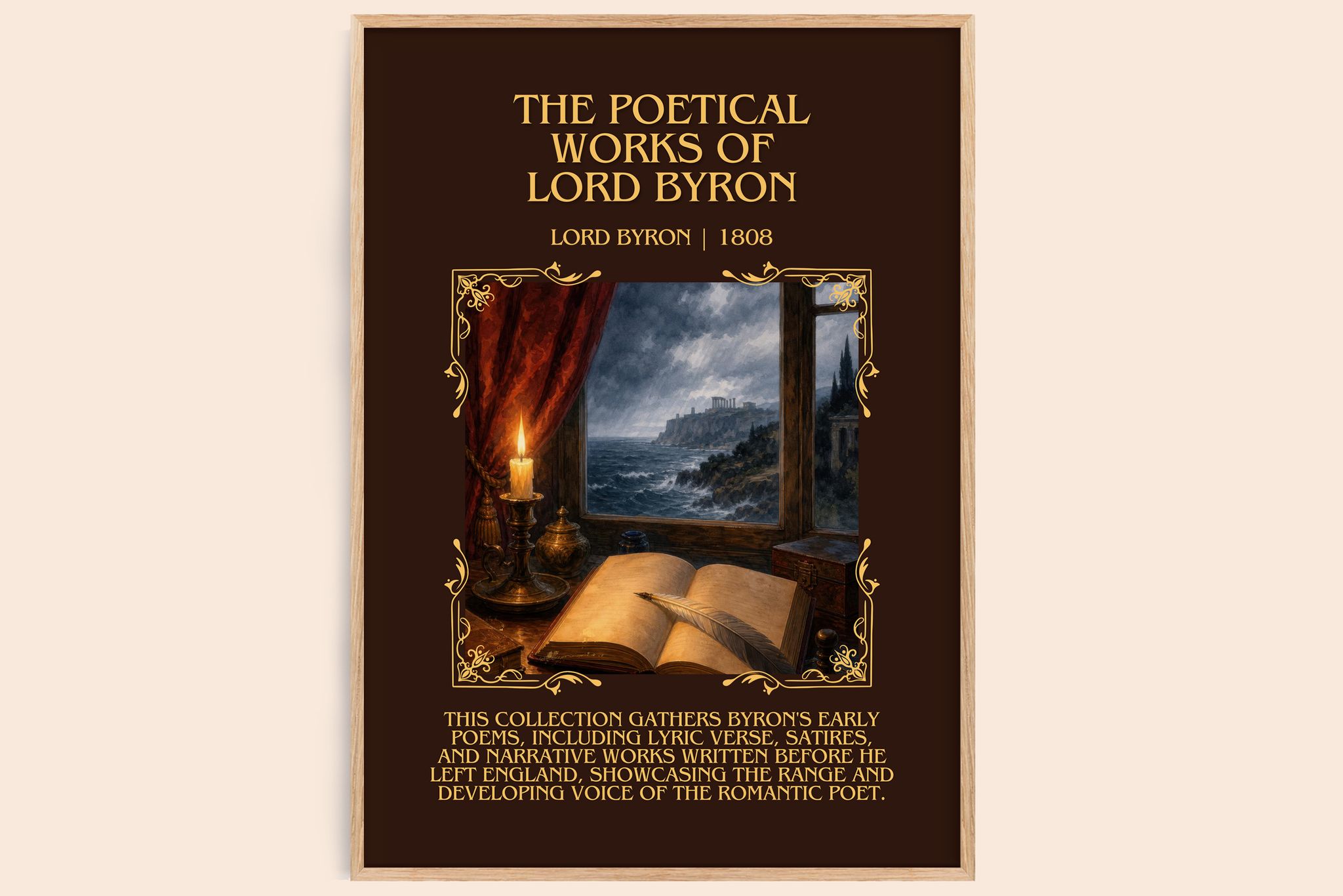 The poetical works of Lord Byron Minimalist Book Poster by Lord Byron