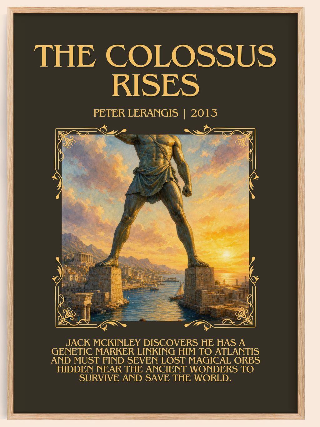 The colossus rises Minimalist Book Poster by Peter Lerangis – book poster