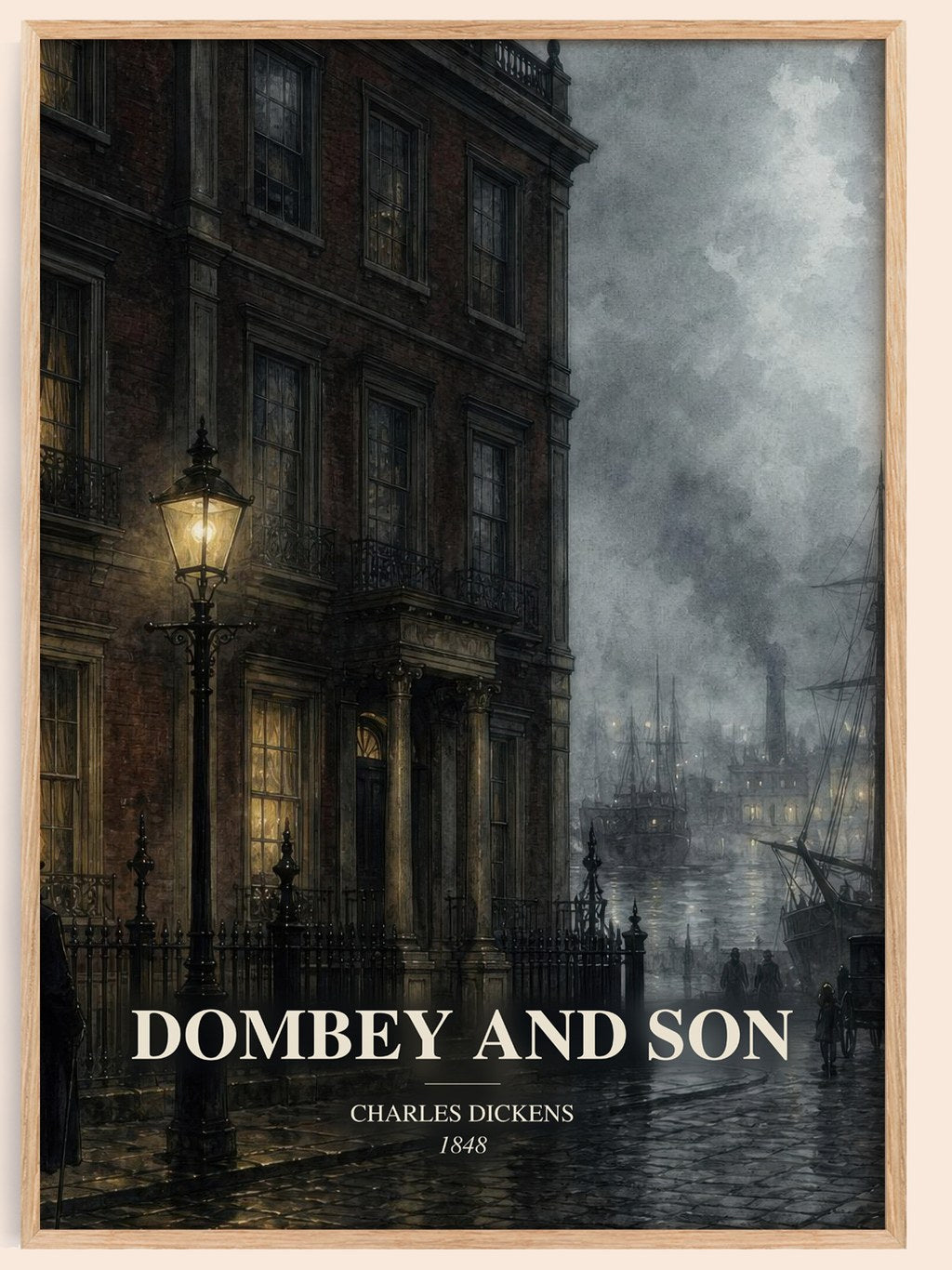 Dombey And Son watercolour book poster by Charles Dickens – framed literary art print