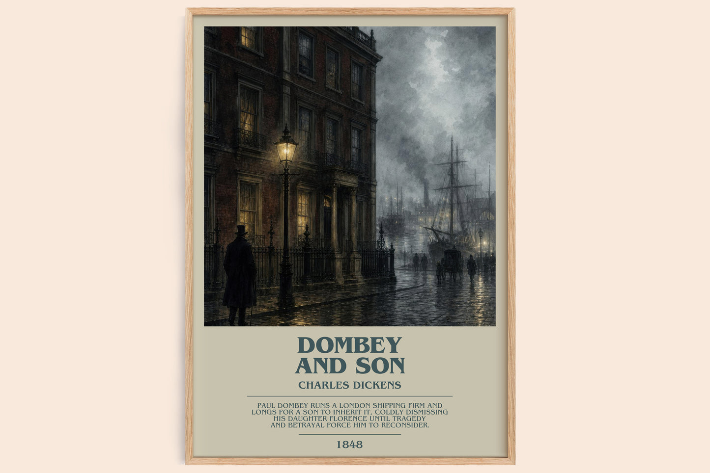 Dombey And Son bookish book poster by Charles Dickens – framed literary art print