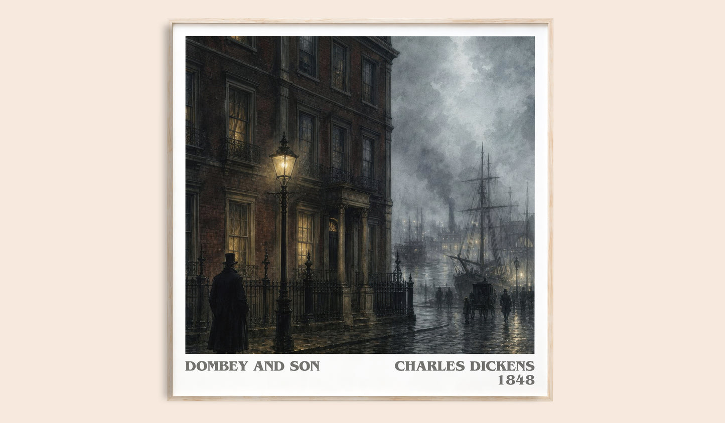 Dombey And Son literary book poster by Charles Dickens – framed literary art print