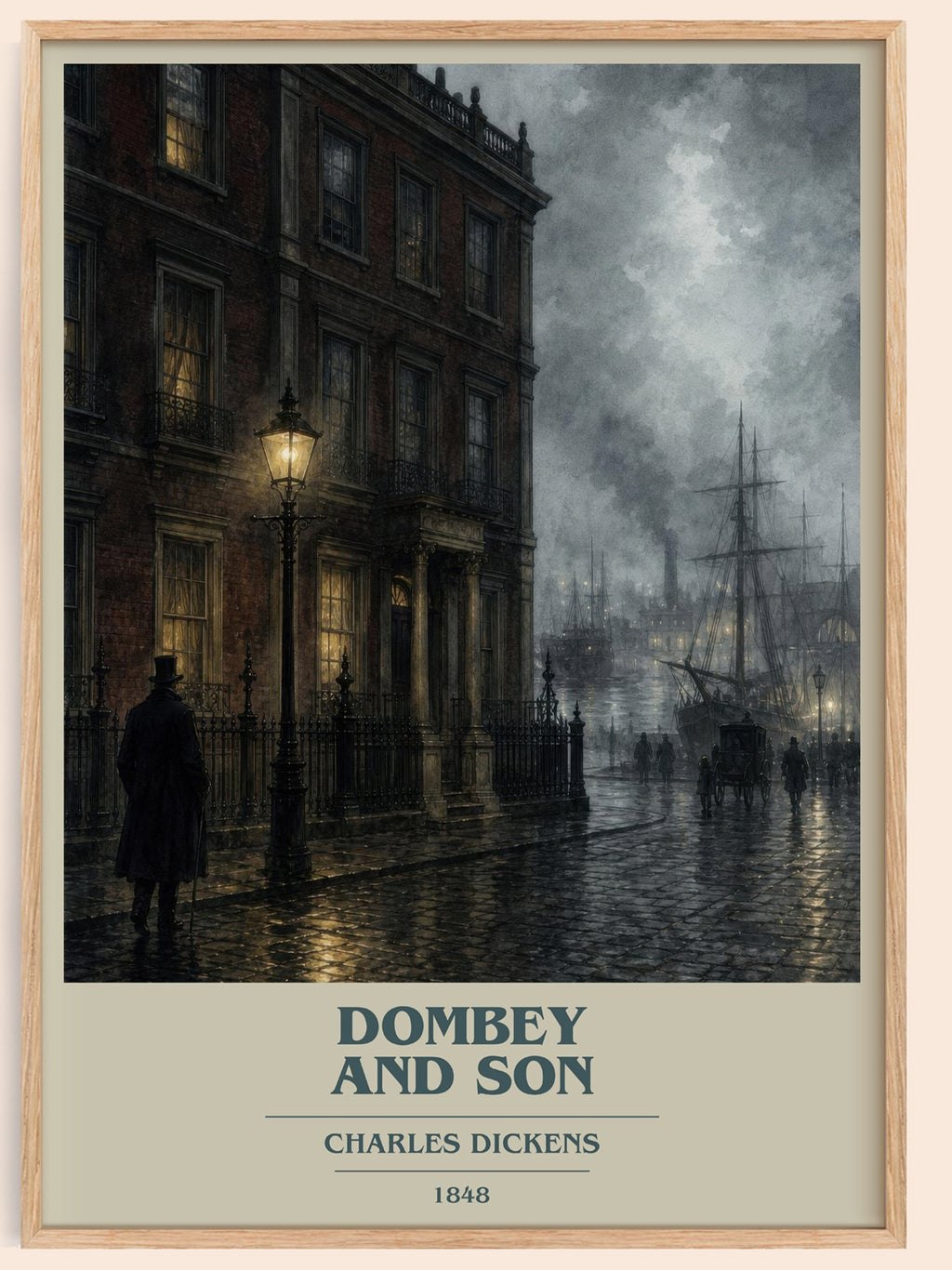 Dombey And Son book cover book poster by Charles Dickens – framed literary art print