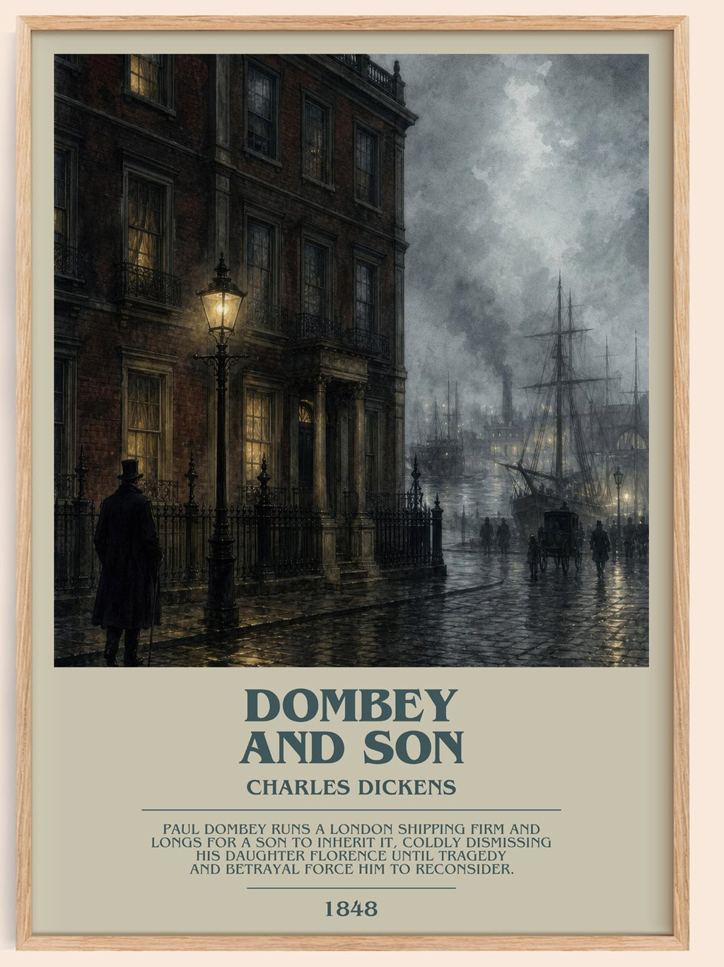 Dombey And Son bookish book poster by Charles Dickens – framed literary art print