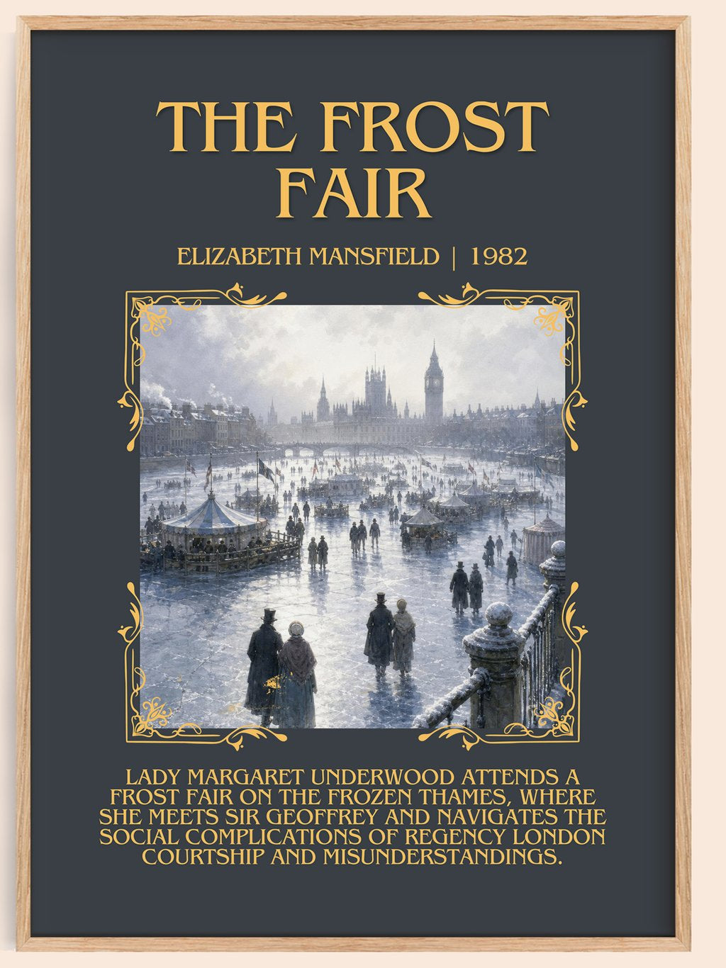 The Frost Fair Minimalist Book Poster by Elizabeth Mansfield – book poster