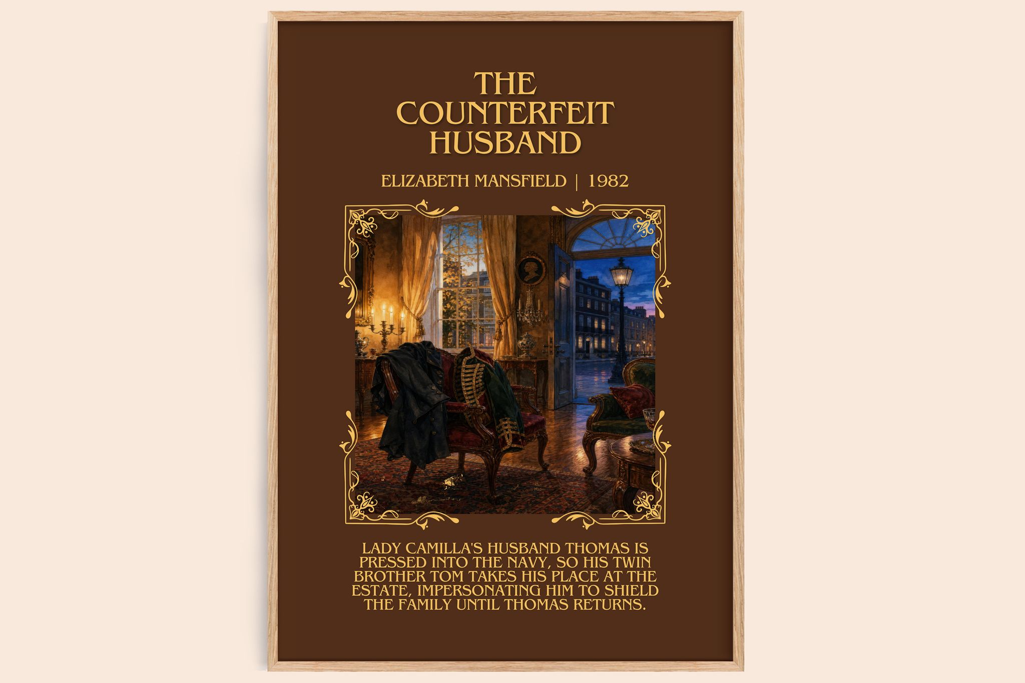 The Counterfeit Husband Minimalist Book Poster by Elizabeth Mansfield