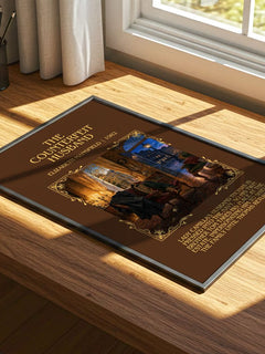 The Counterfeit Husband Minimalist Book Poster by Elizabeth Mansfield – print on a sunlit desk