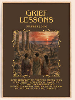 Grief Lessons Minimalist Book Poster by Euripides – book poster