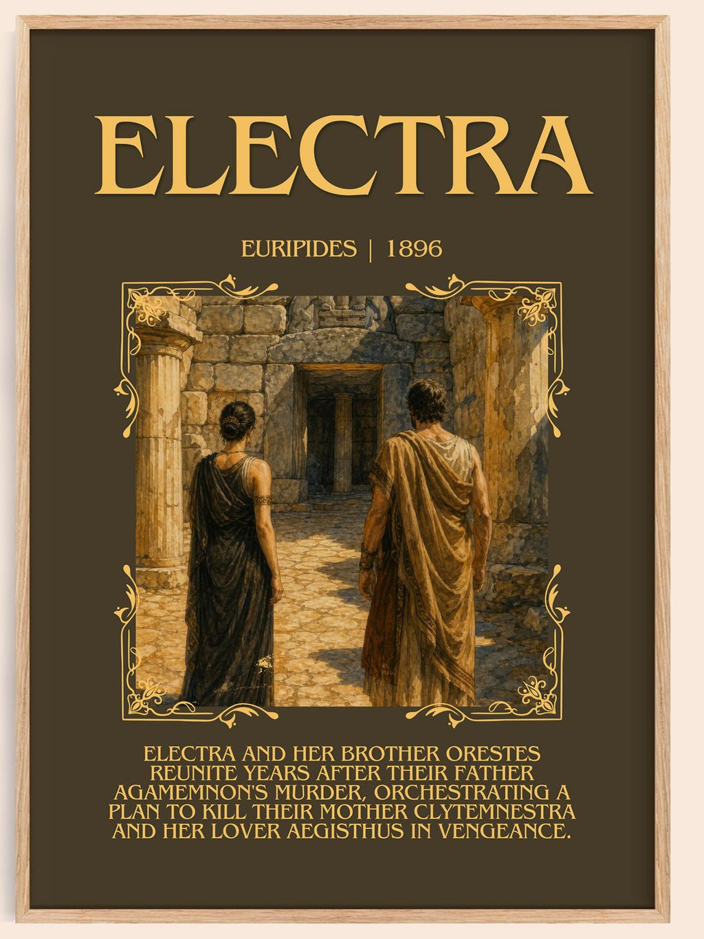 Electra Minimalist Book Poster by Euripides – book poster