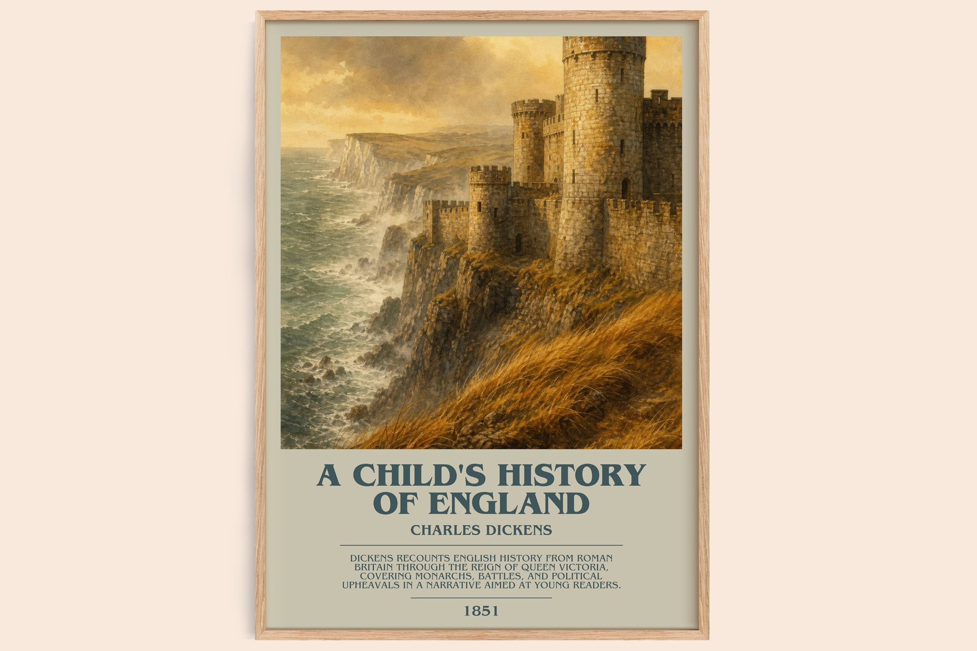 A Child'S History Of England bookish book poster by Charles Dickens – framed literary art print