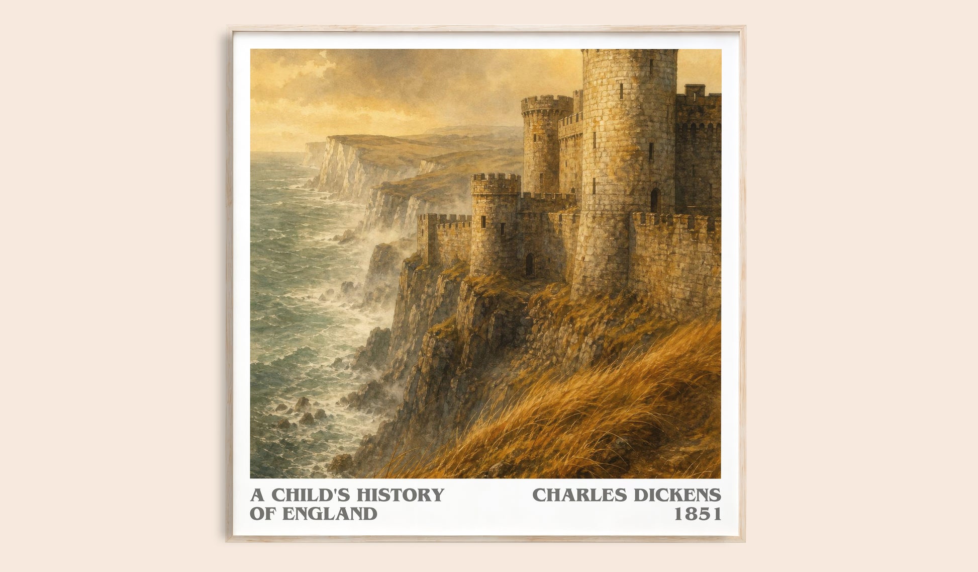 A Child'S History Of England literary book poster by Charles Dickens – framed literary art print