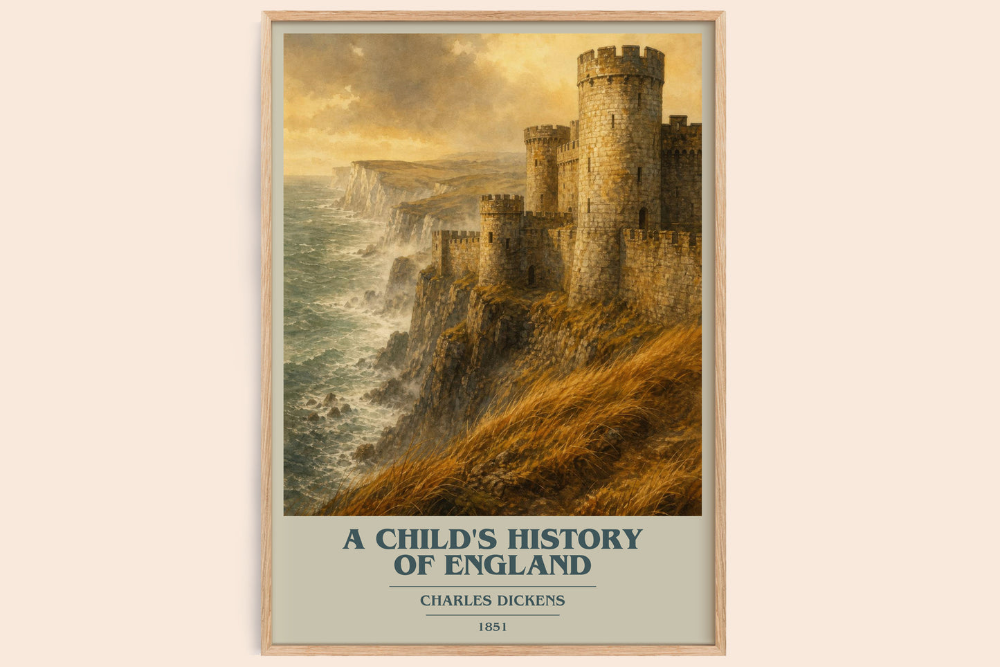 A Child'S History Of England book cover book poster by Charles Dickens – framed literary art print