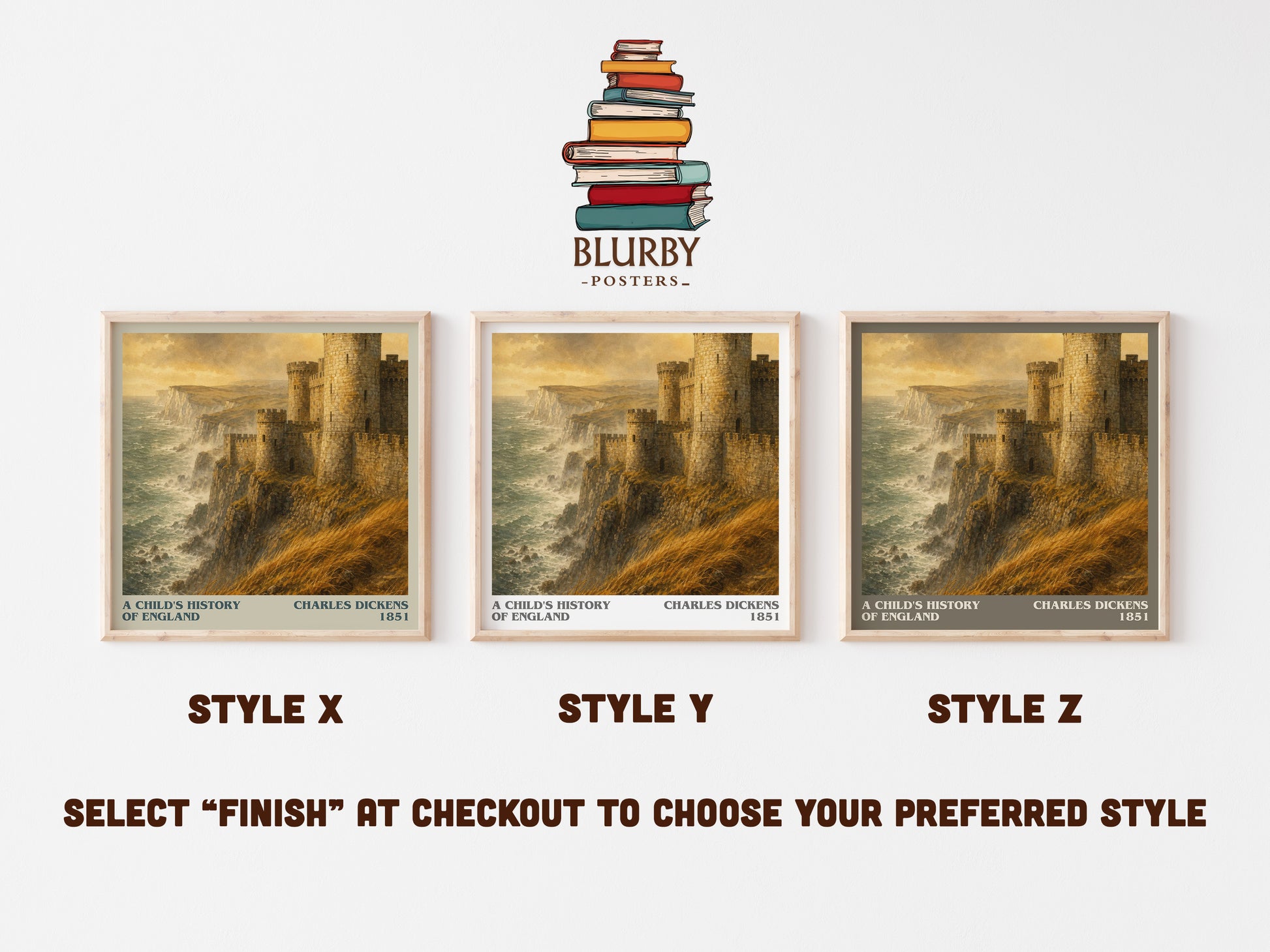 A Child'S History Of England literary print in frame leaning in hallway – non fiction wall art