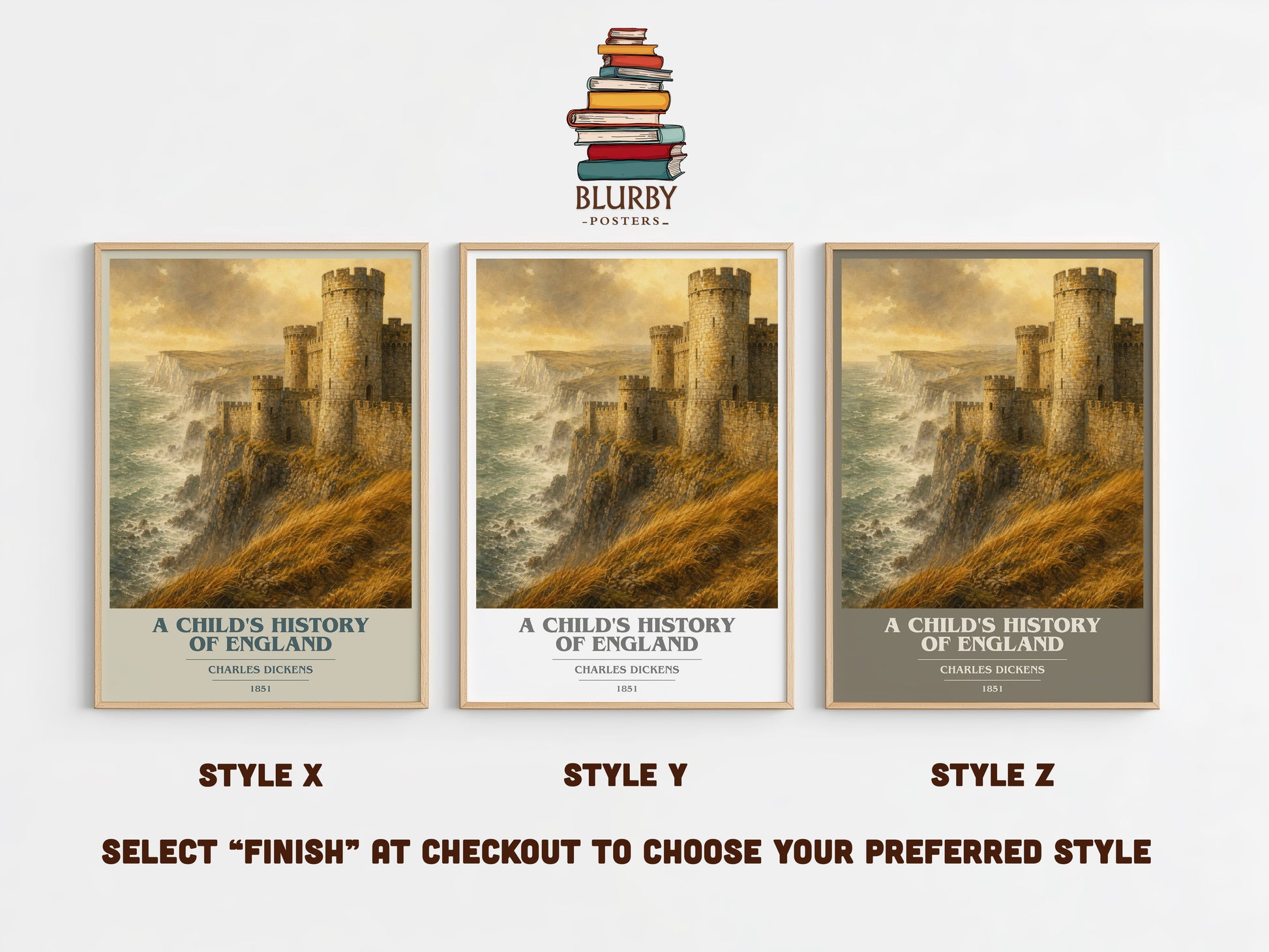 A Child'S History Of England book cover print in frame leaning in hallway – non fiction wall art
